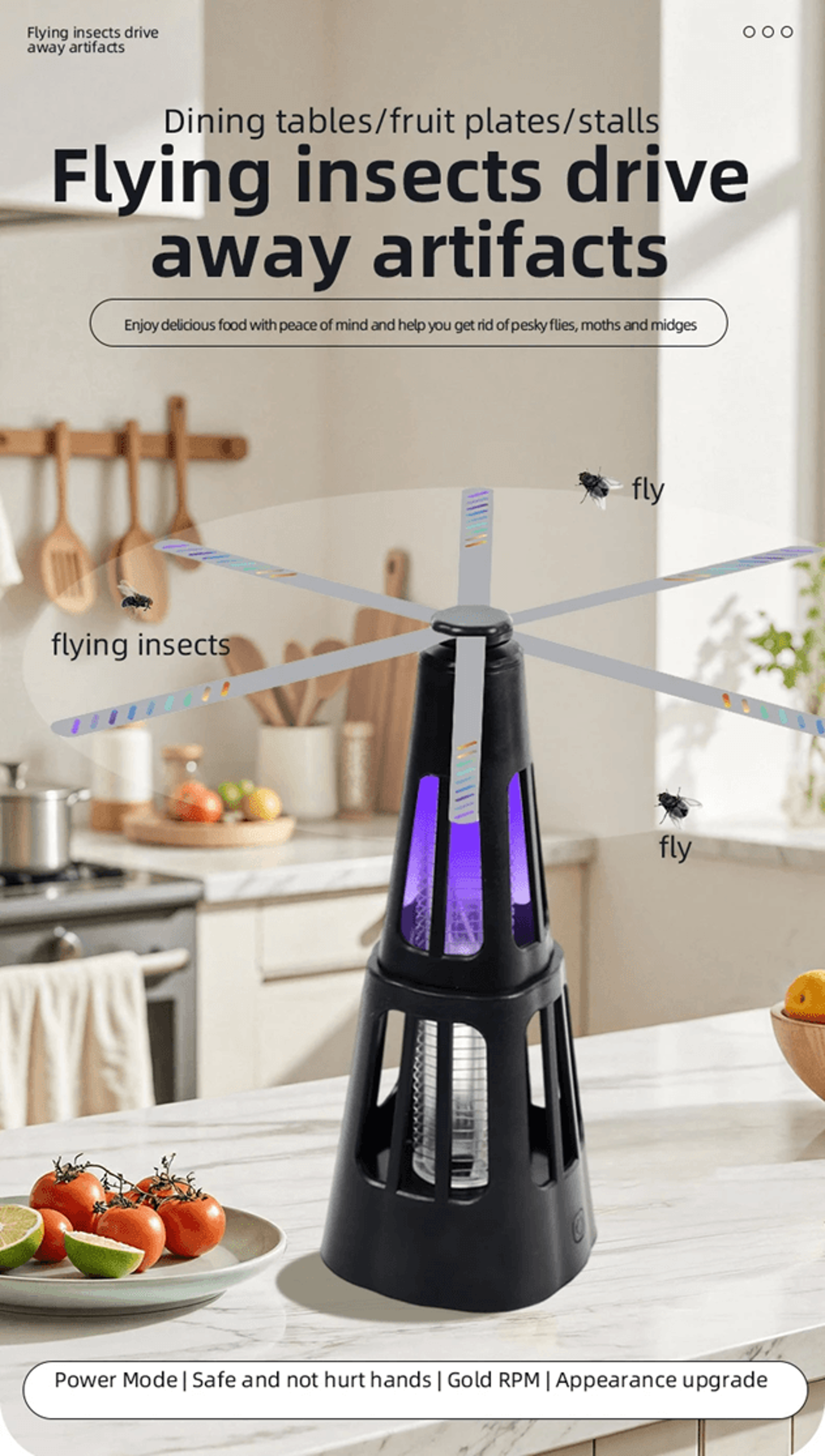 2 in 1 Smart Pest Control Table Fan Fly Repellent Bug Killer Lamp