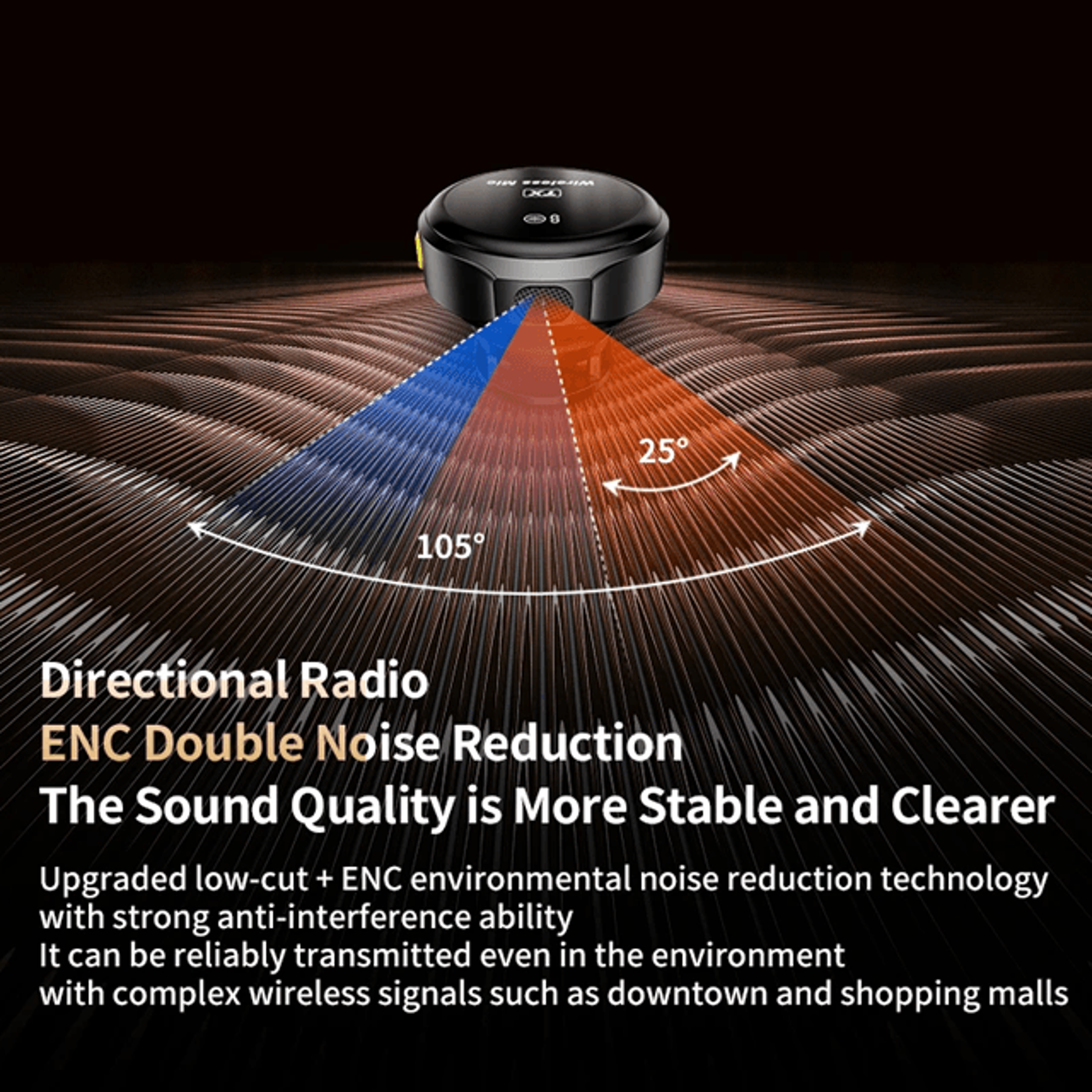 wireless lavalier microphone magnetic noise reduction charging case mic