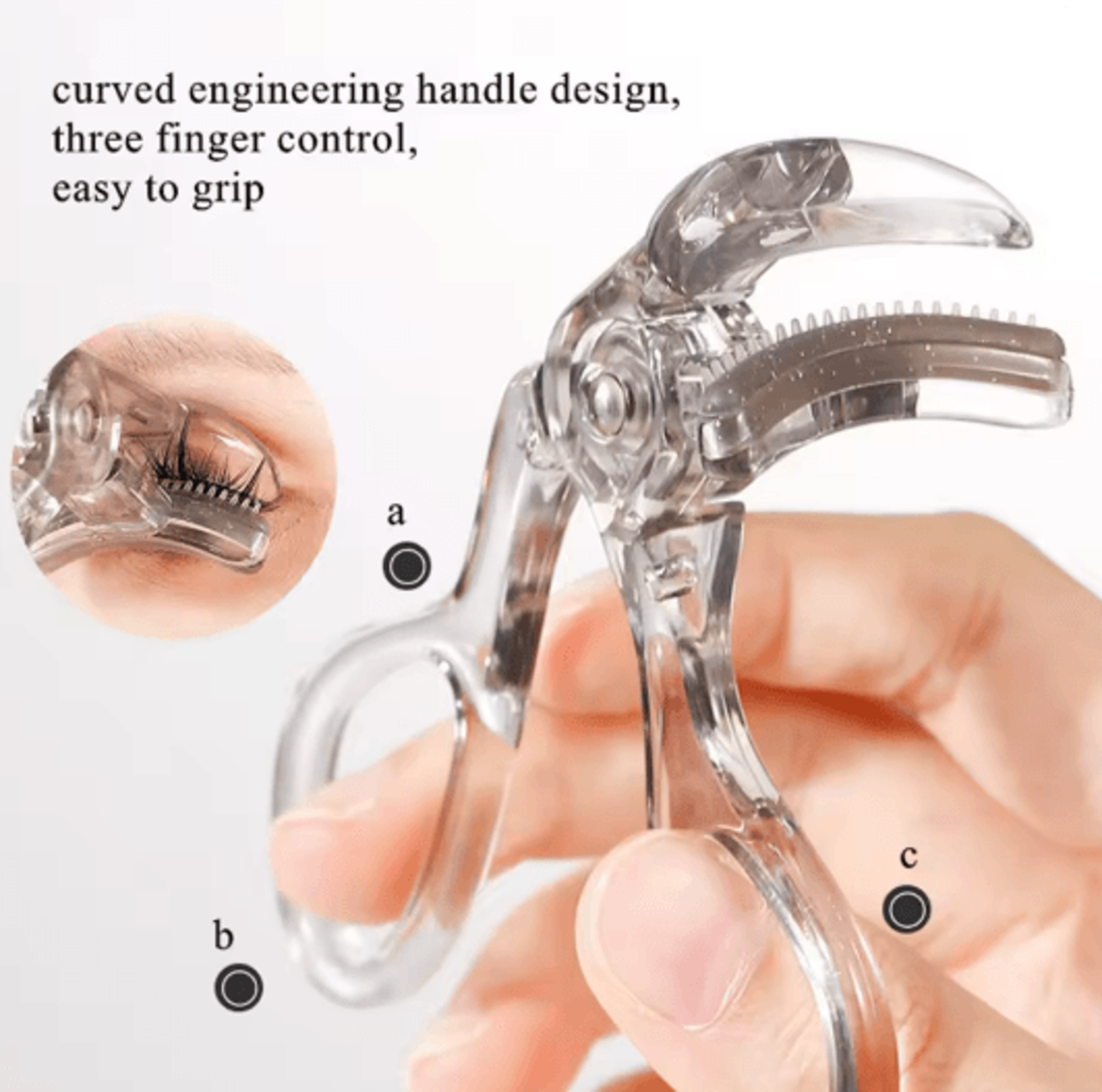 Wide Angle Partial Eyelash Curler Portable One Clip Lash Styling Tool