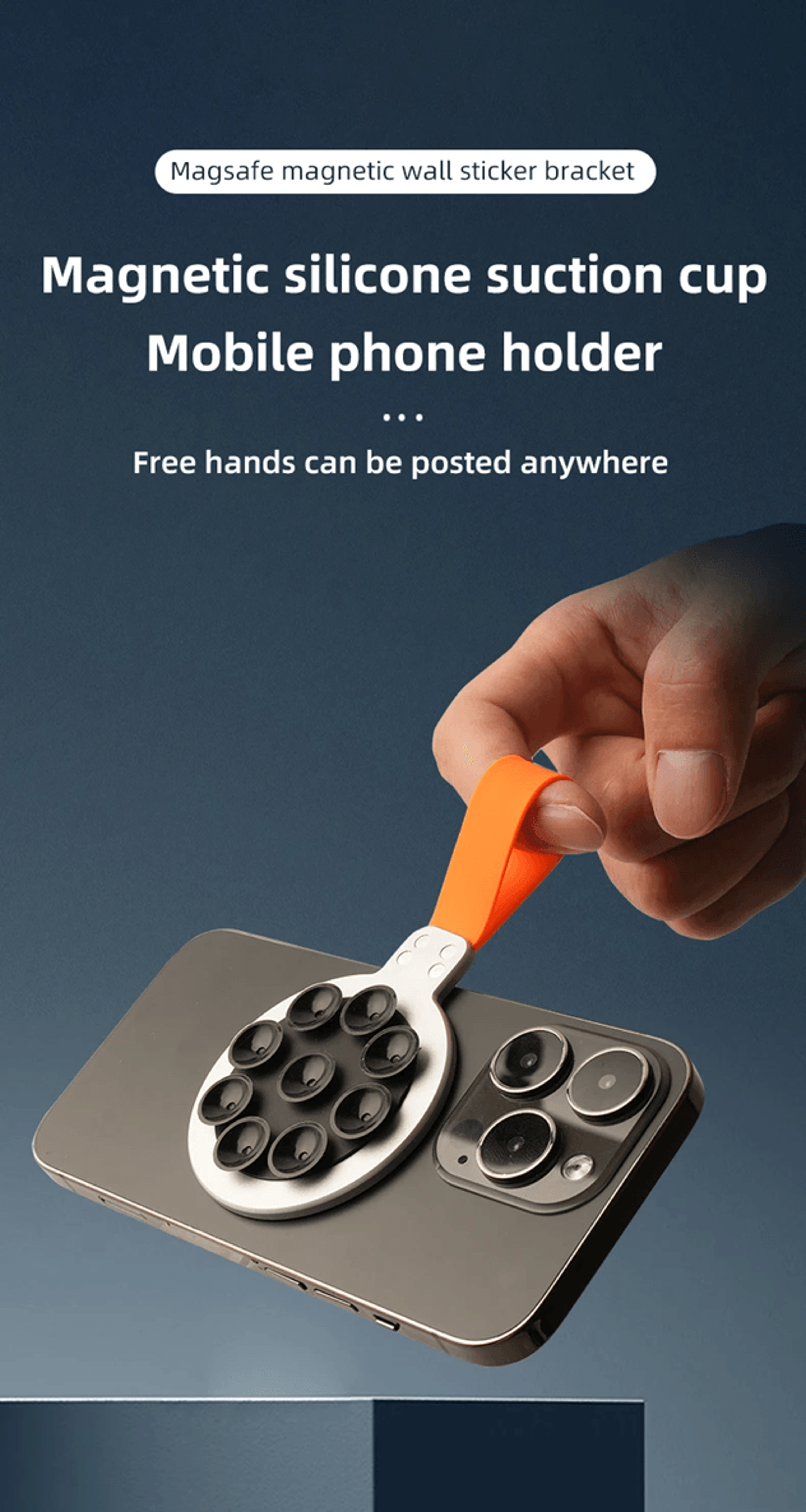 Magnetic Phone Holder Silicone Grip Stand with Strong Suction