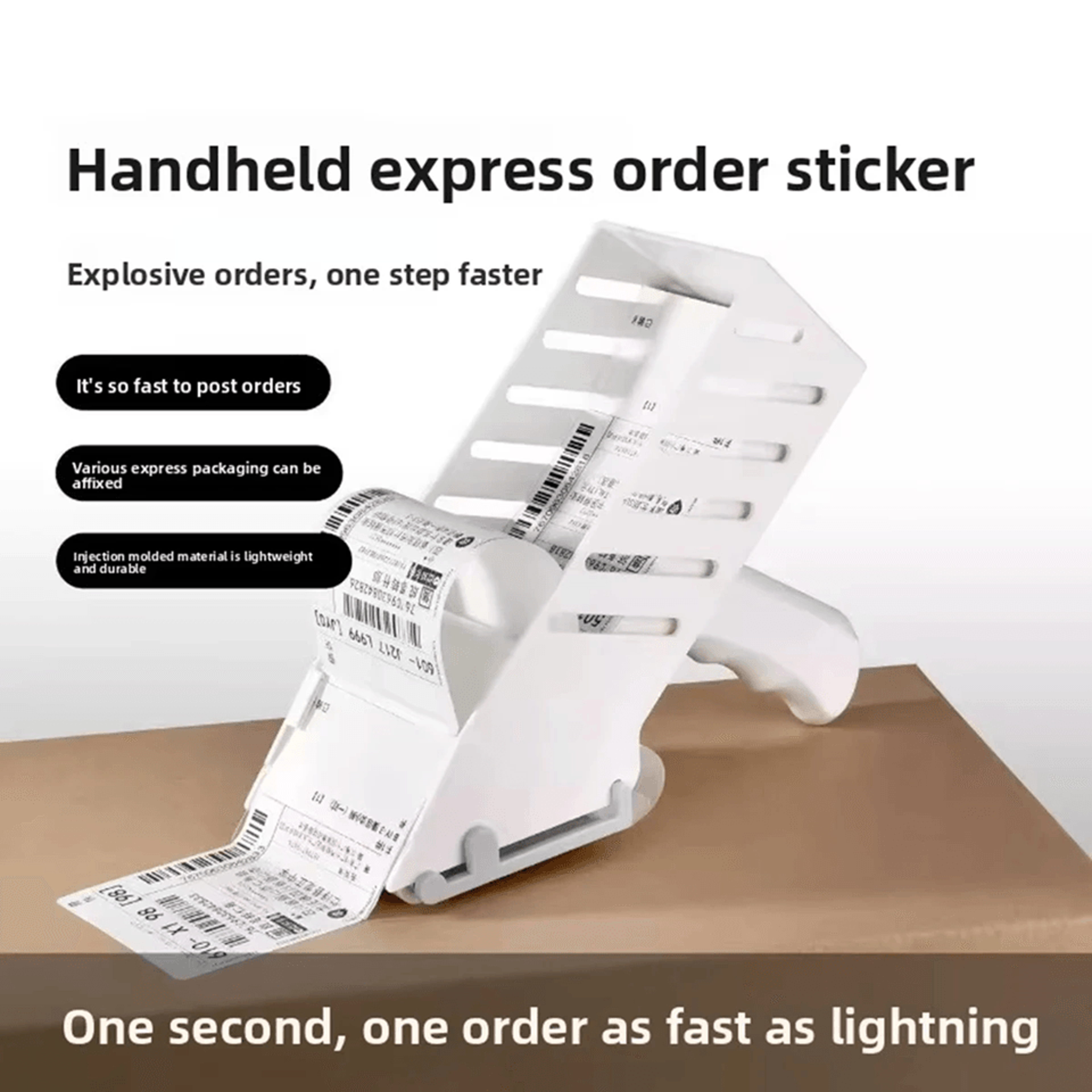 Handheld Label Applicator with Ergonomic Grip High Capacity Labeling Tool