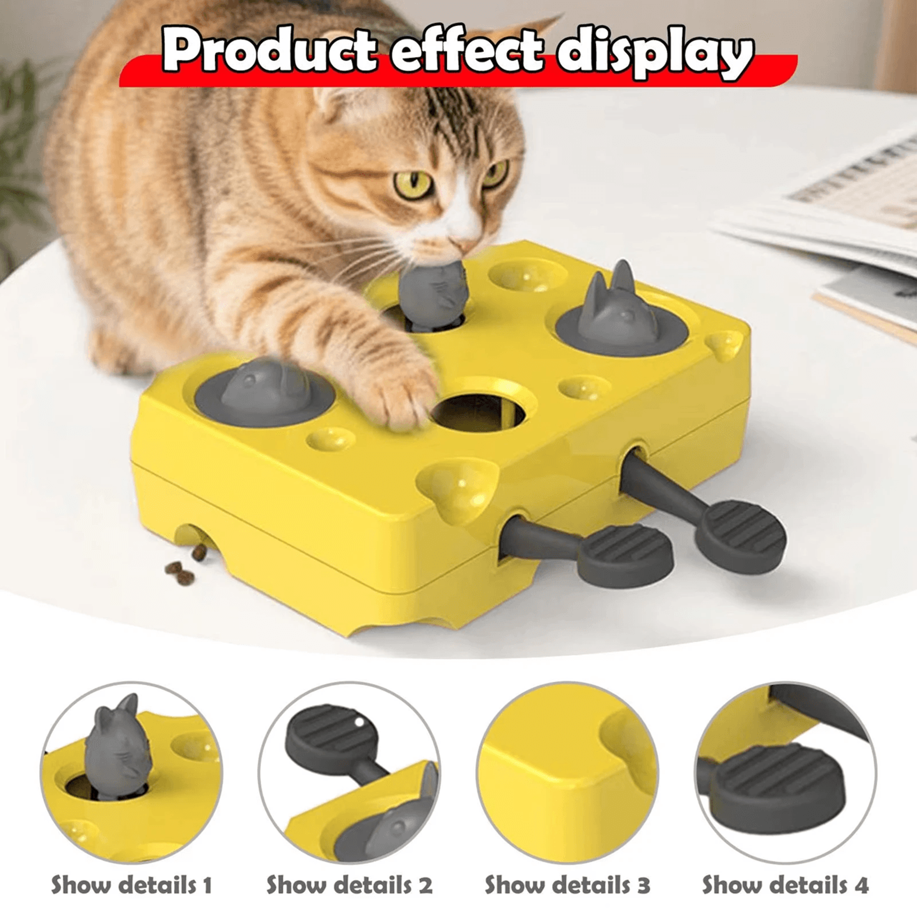 Cat Puzzle Feeder Toy Slow Feeder and Mental Stimulation Game for Indoor Cats