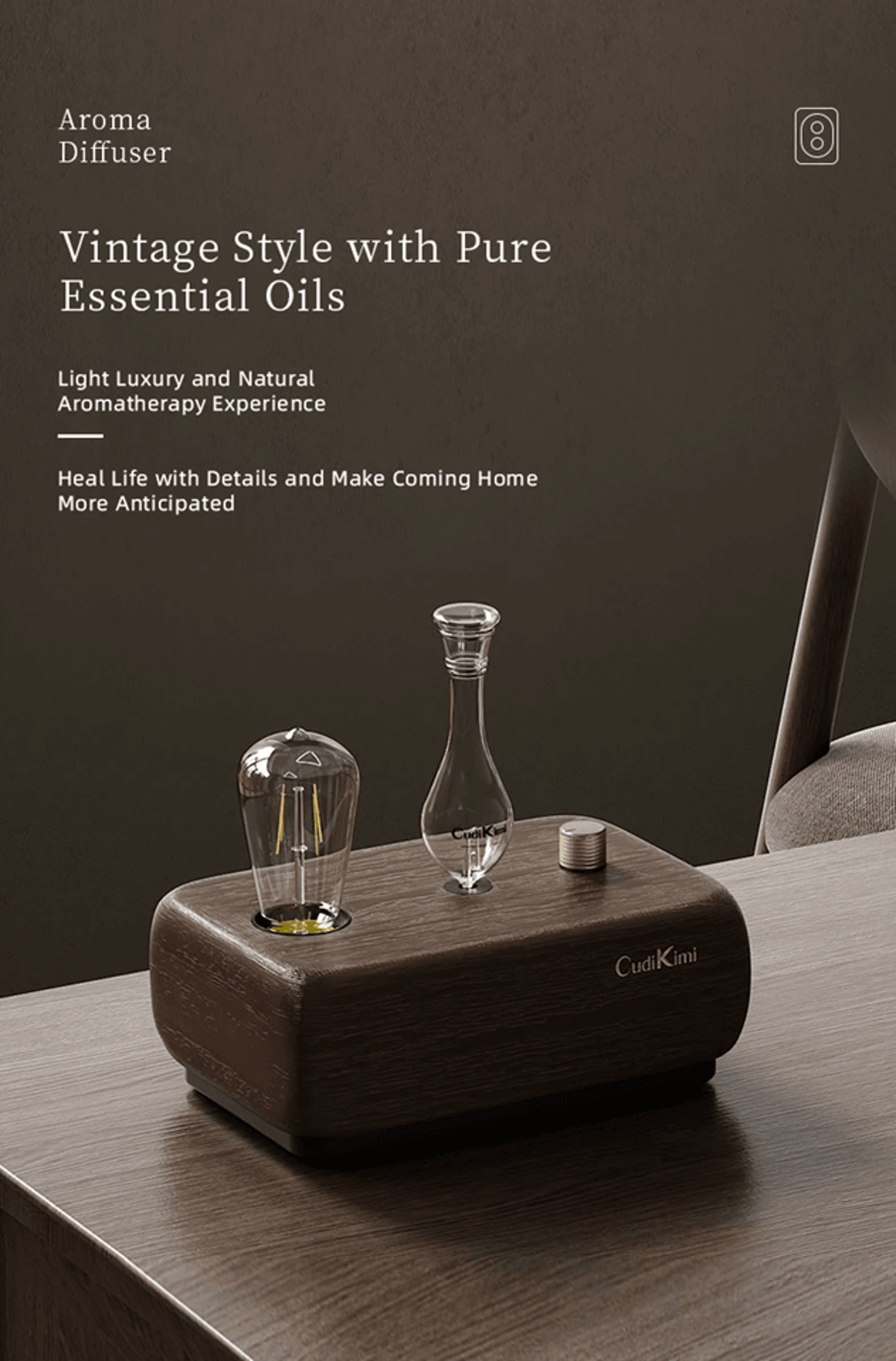Vintage Aroma Diffuser Tungsten Filament Lamp Essential Oil Humidifier
