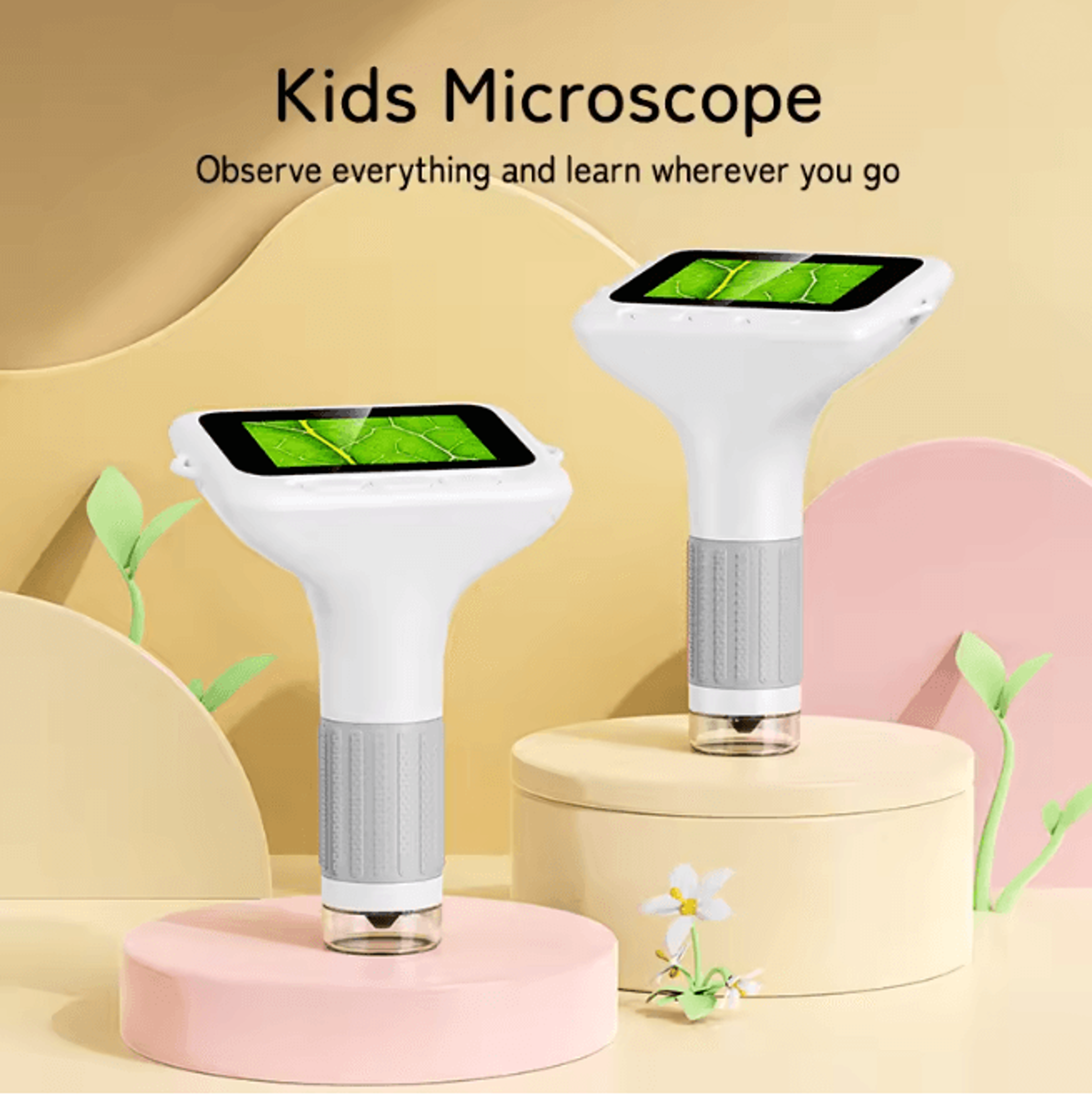Kids Digital Microscope with LCD Screen Eye Protection Educational Science Toy