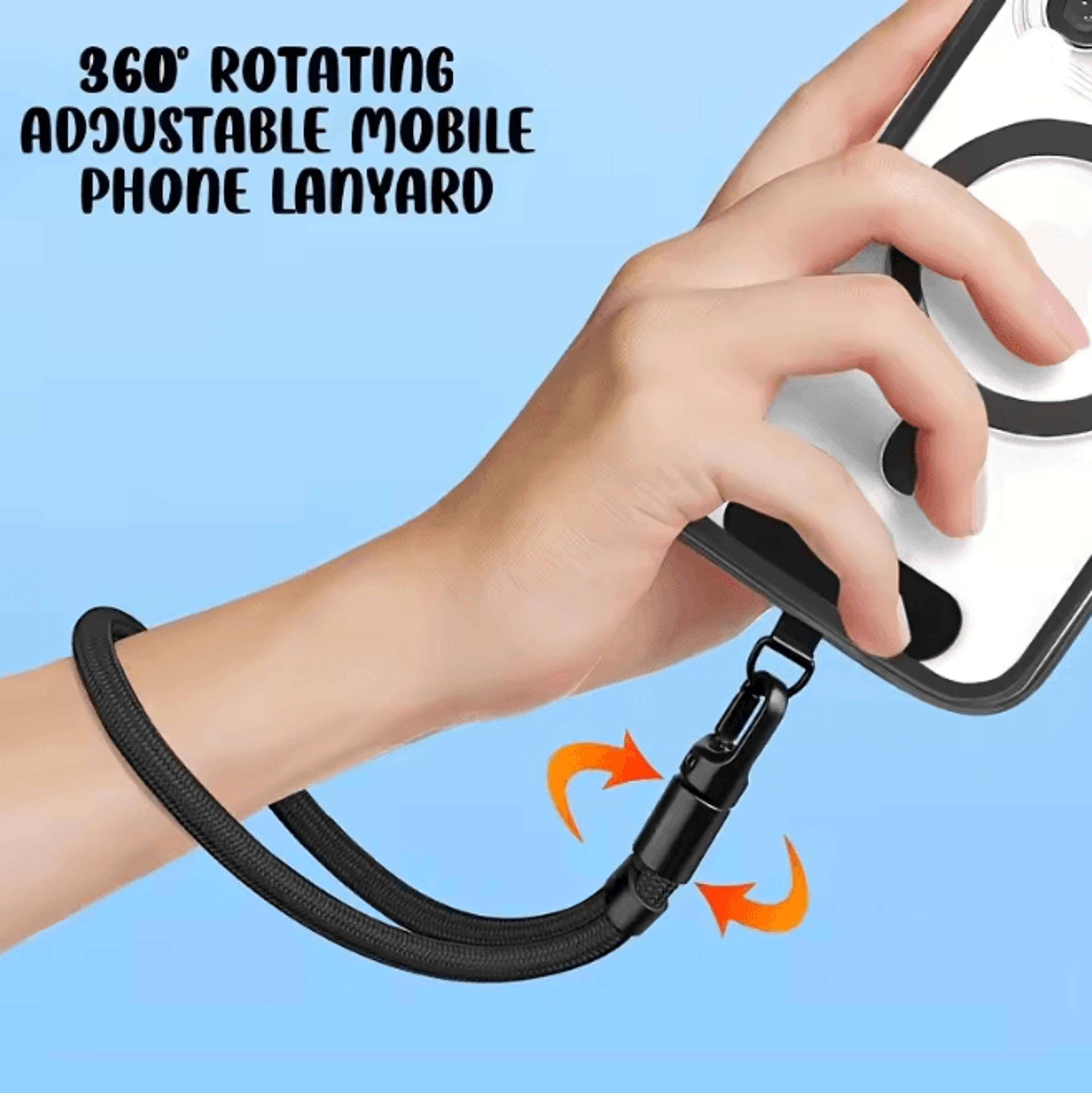 Adjustable Phone Lanyard Strap Clip Holder for Crossbody Neck and Wrist Carry