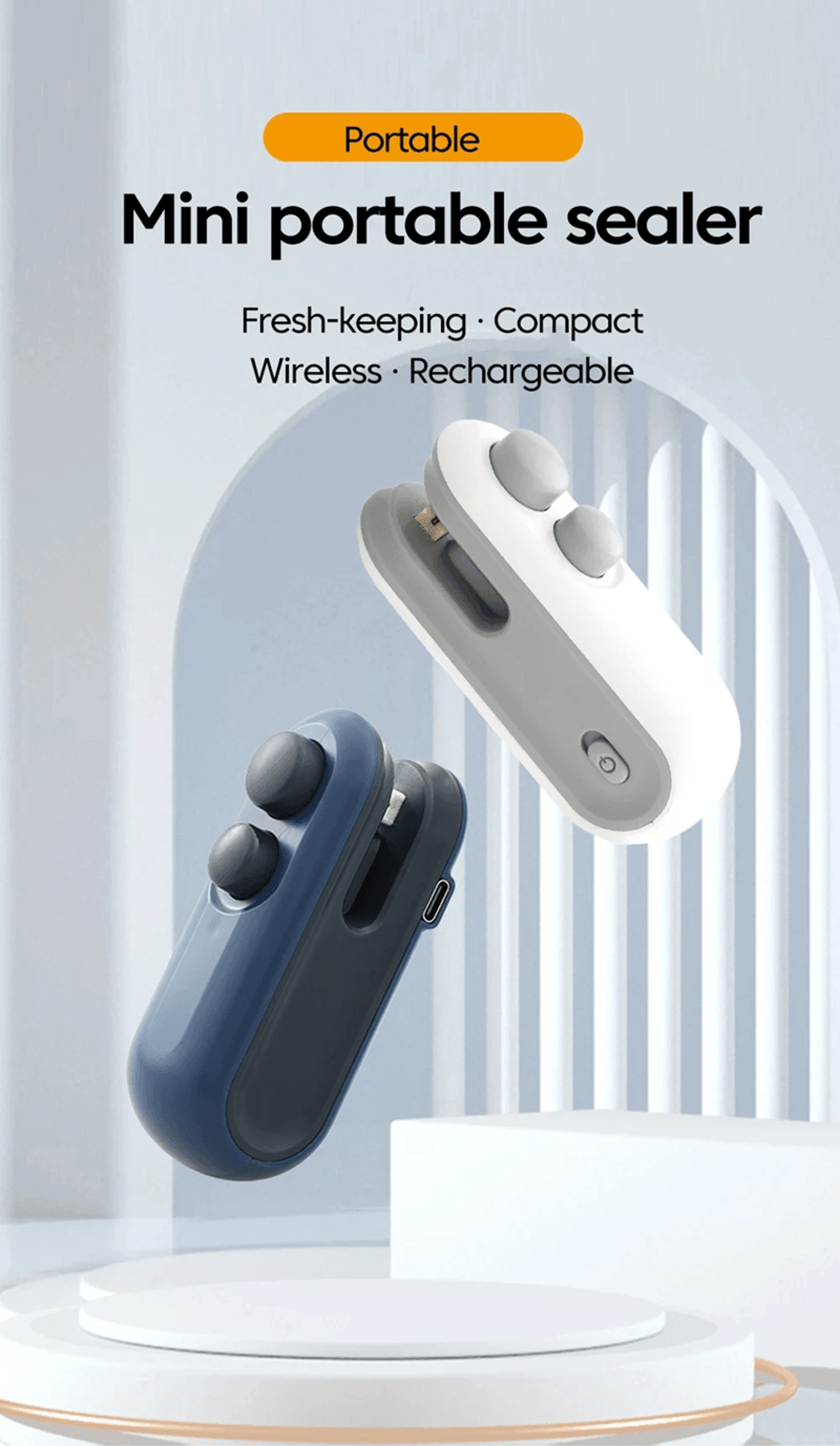 USB Mini Heat Sealer Handheld Bag Sealing Machine for Food Storage