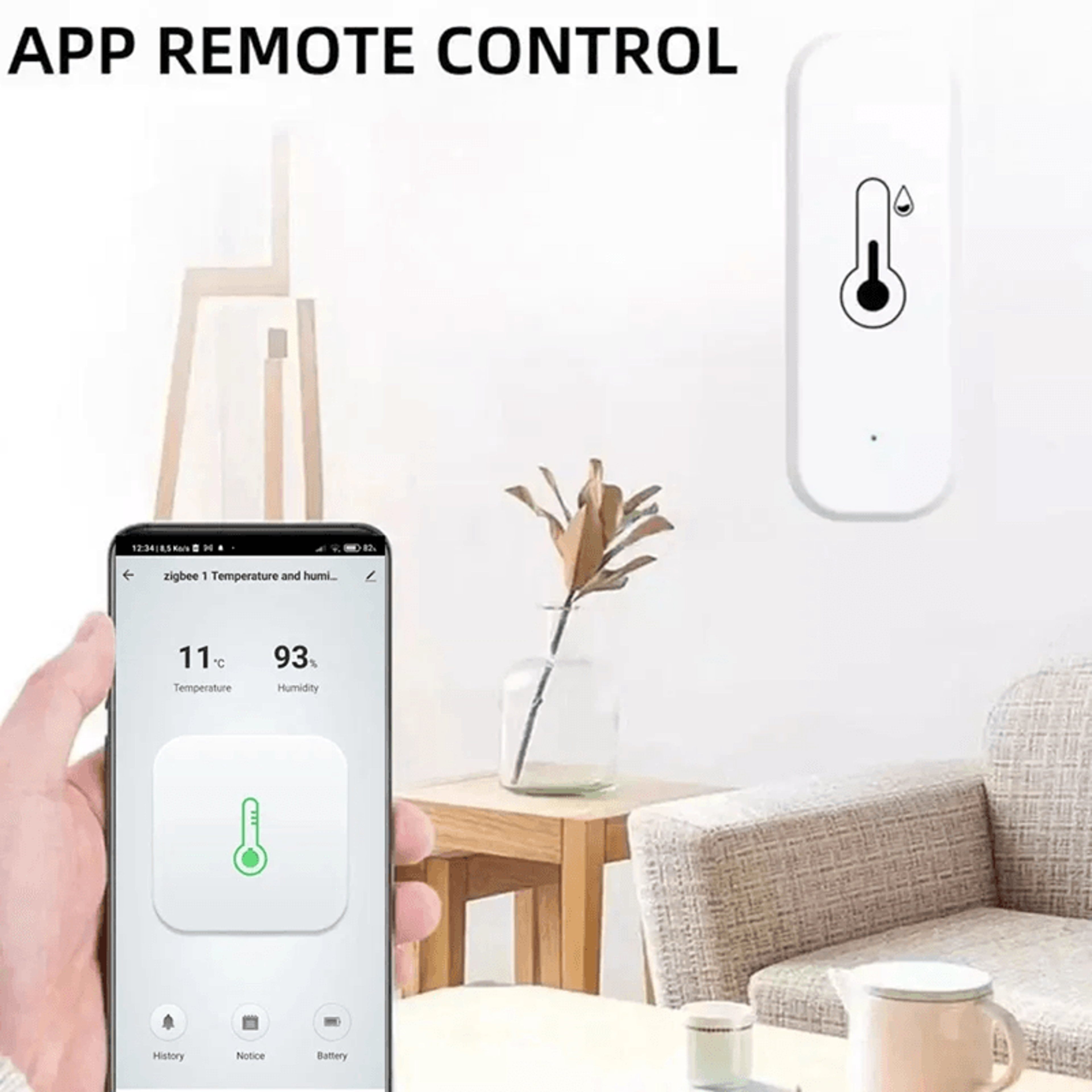 Smart WiFi Temperature and Humidity Sensor ZigBee Indoor Hygrometer Thermometer