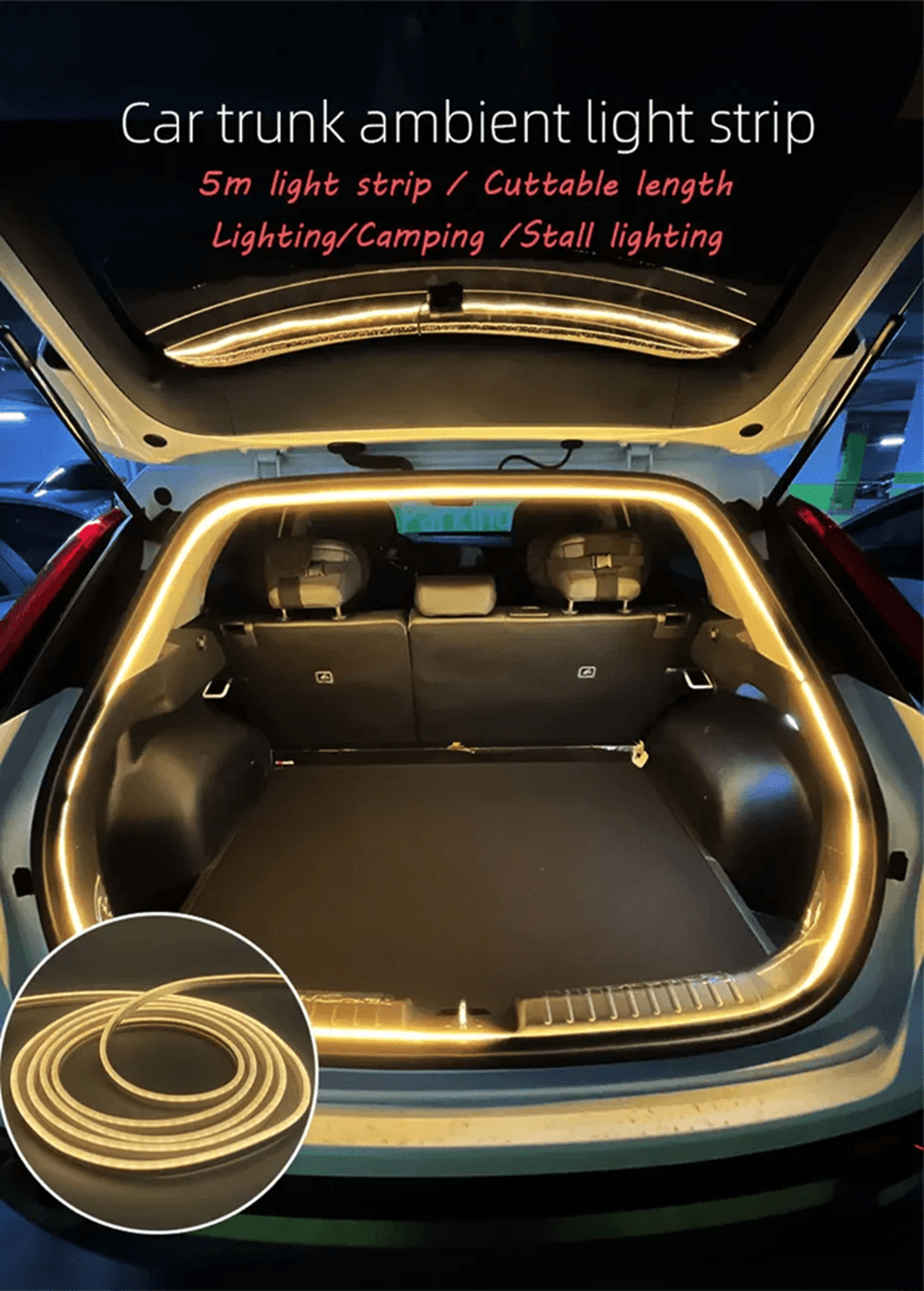 flexible led ambient light strip for tesla model 3 y s interior lighting