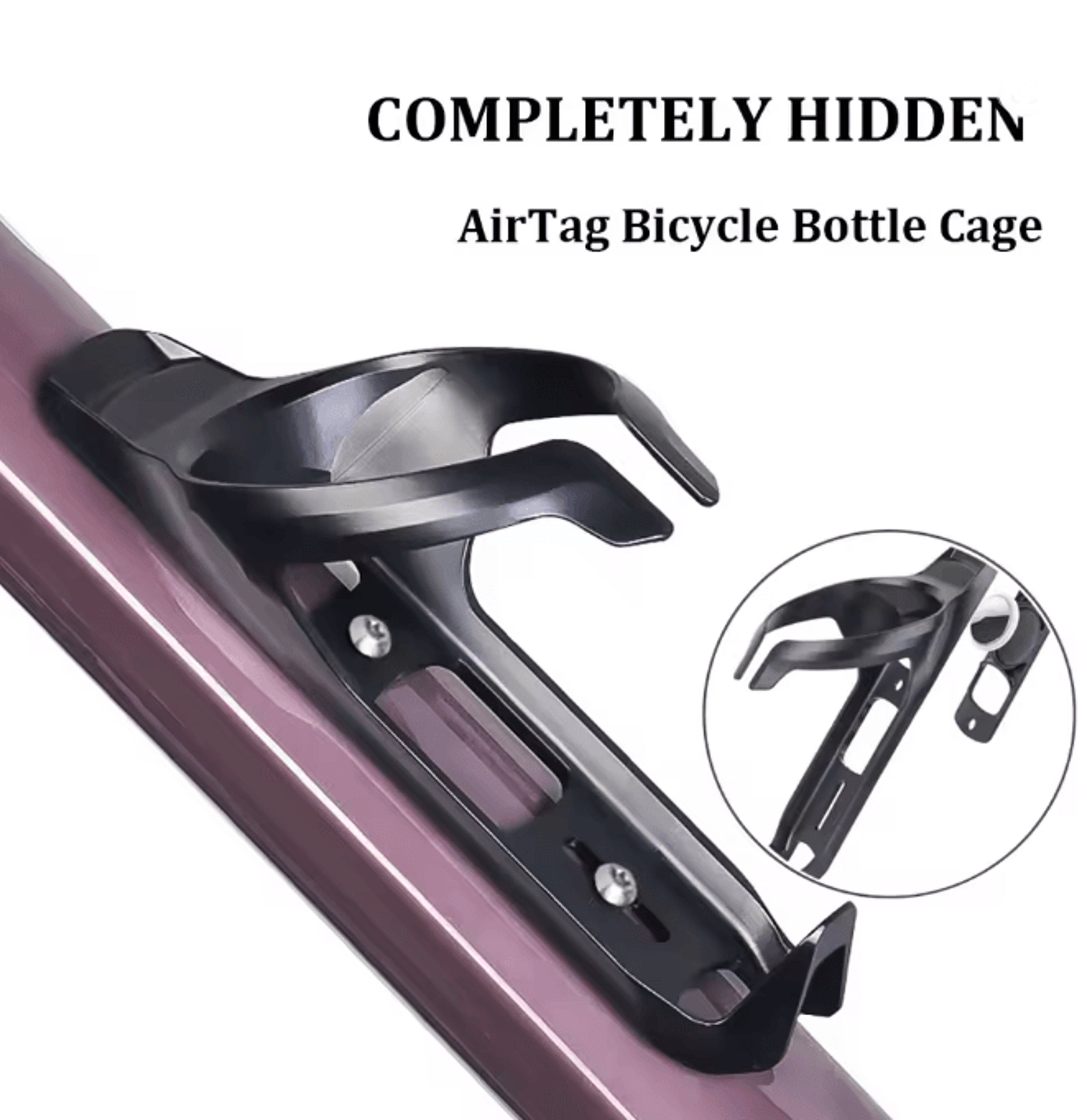 Hidden Airtag Bike Mount Water Bottle Holder Anti Theft Tracker Case