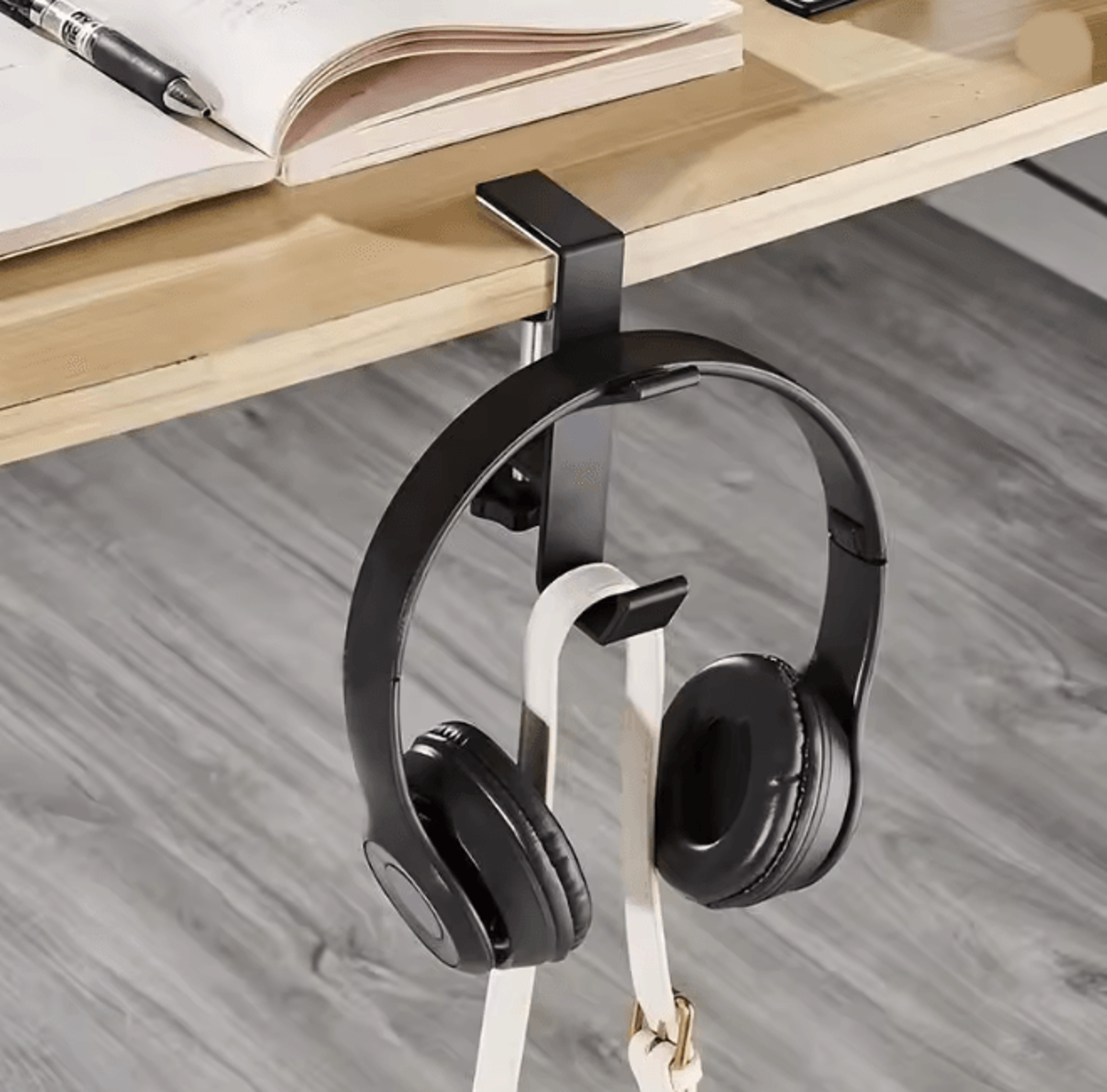 Under Desk Headphone Stand Clamp Mount Aluminum Headset Holder