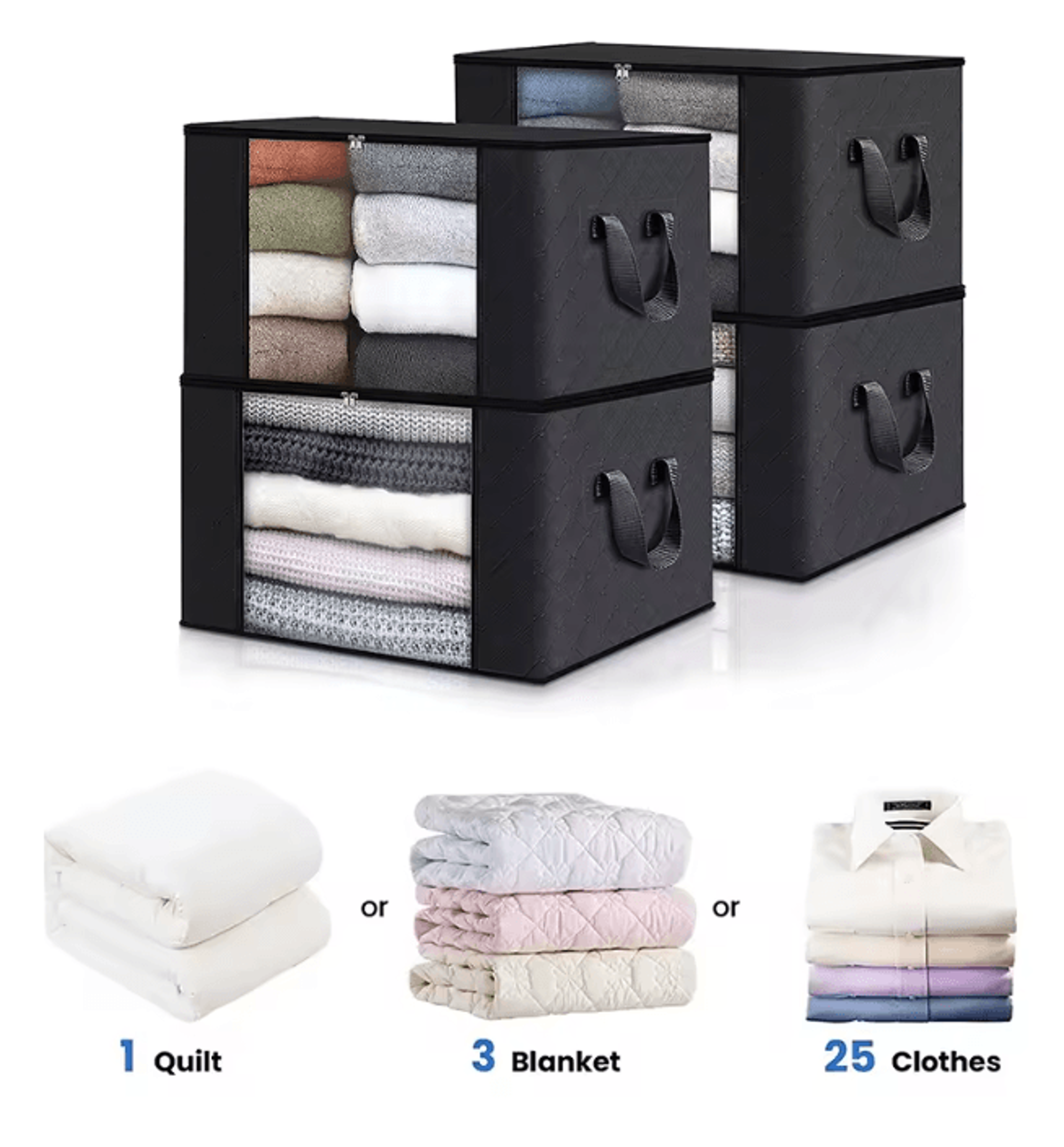 large capacity foldable storage box clothes organizer with handles
