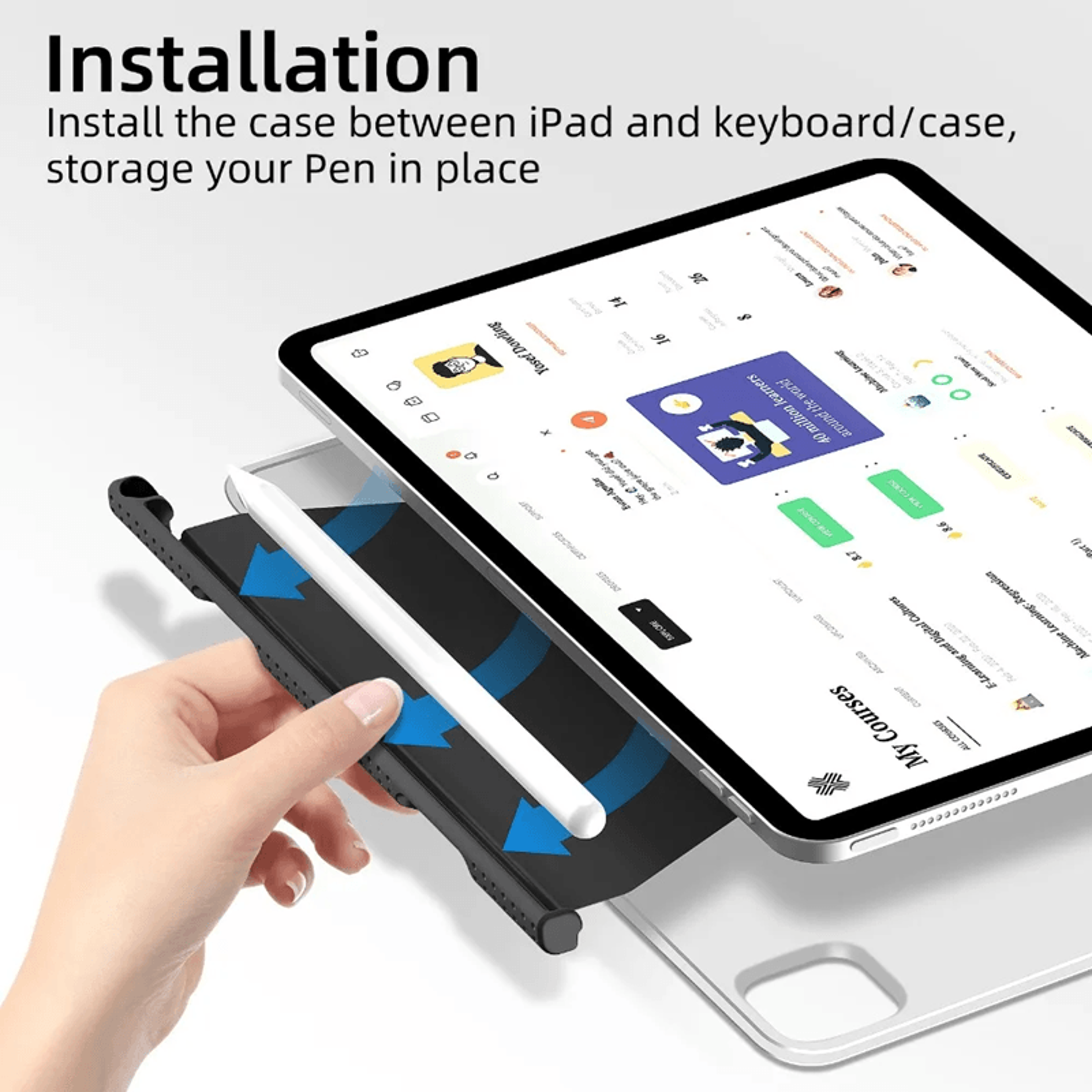 Apple Pencil Holder Case for Magic Keyboard Smart Folio Stylus Pouch