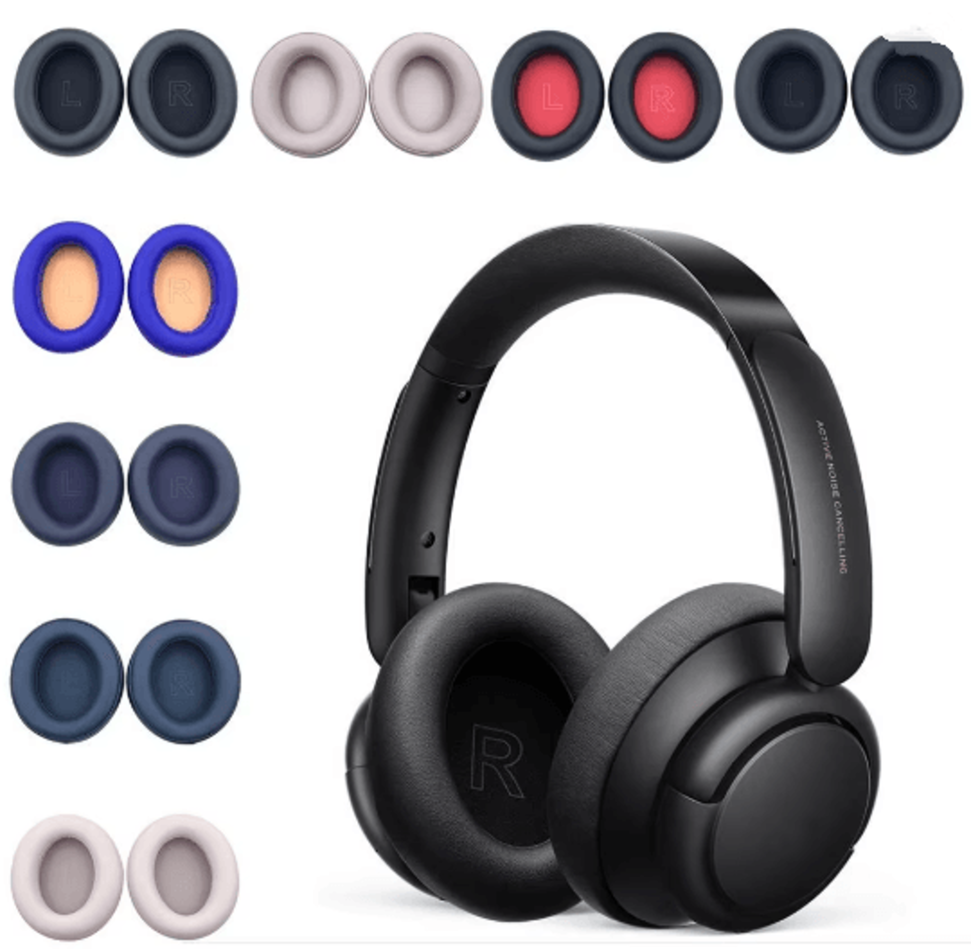 Protein Leather Ear Pads Replacement for Anker Soundcore Life Q10 Q30 Q35