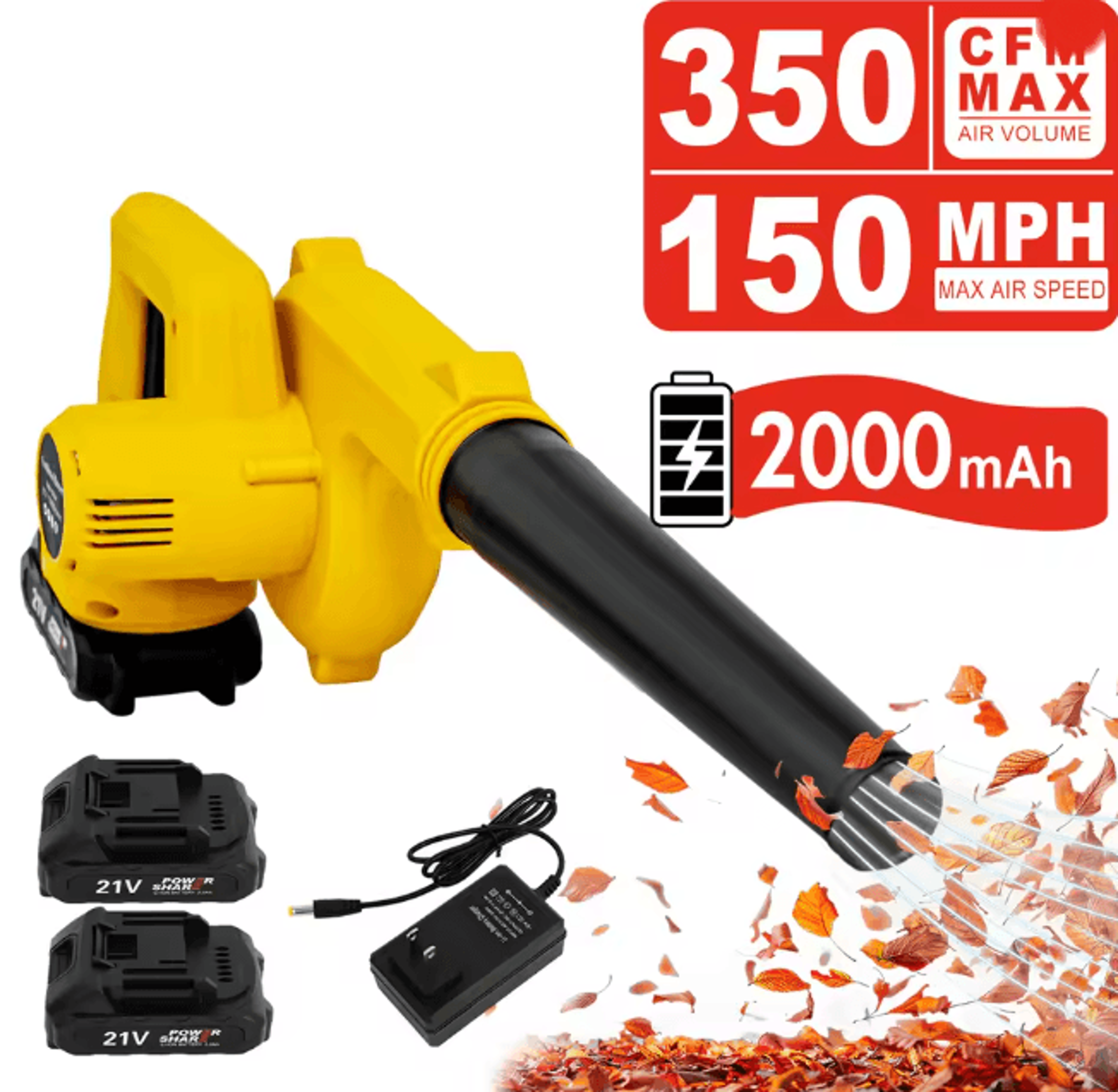 cordless leaf blower 21v portable lawn and debris cleaner with battery
