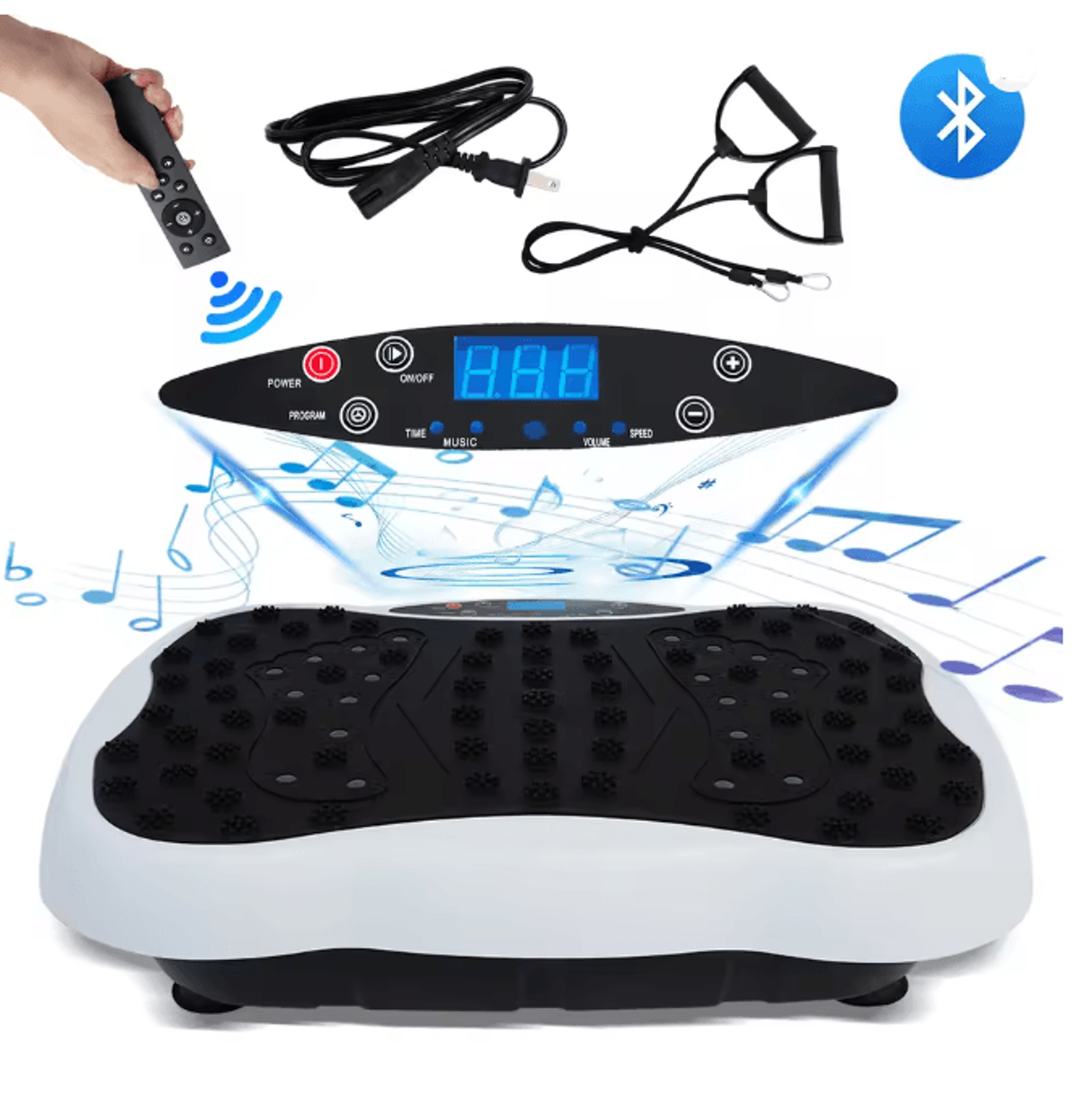 Full Body Vibration Plate Exercise Machine with Resistance Bands and Remote