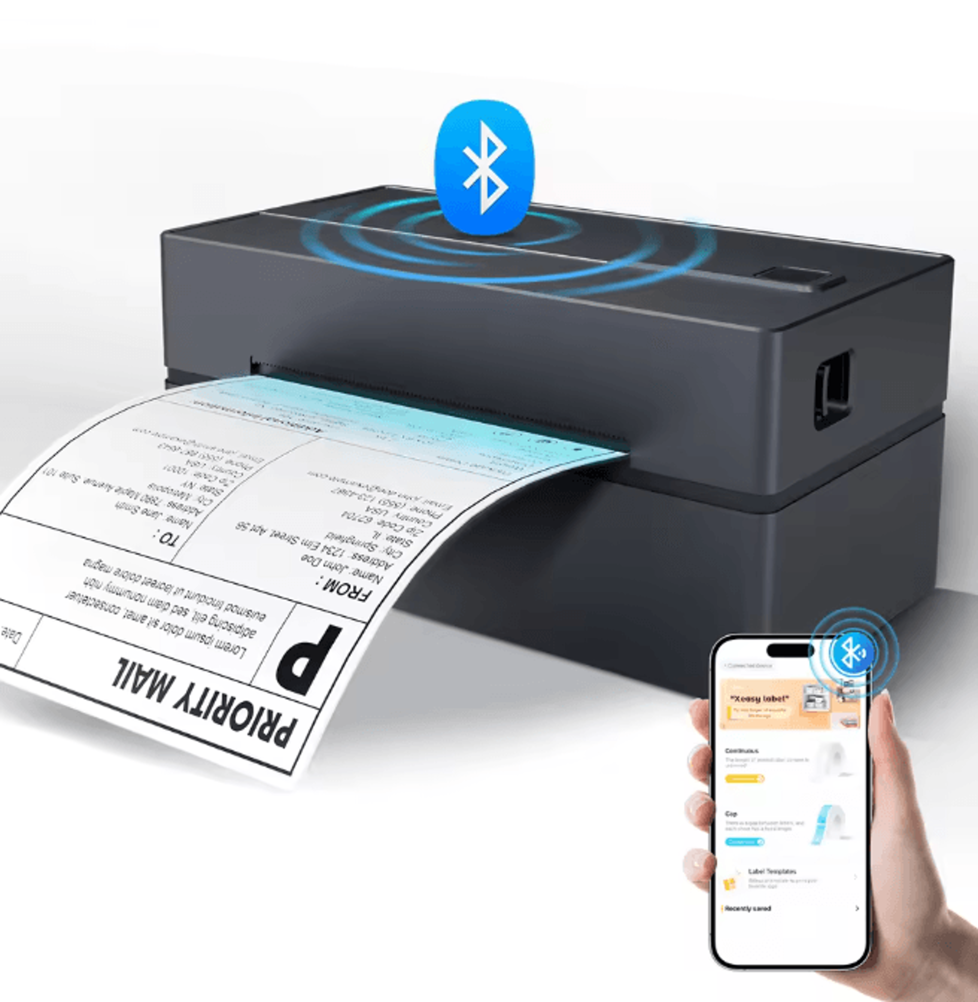 Portable Thermal Label Printer 4x6 Inkless Shipping Label Printer for Small Business