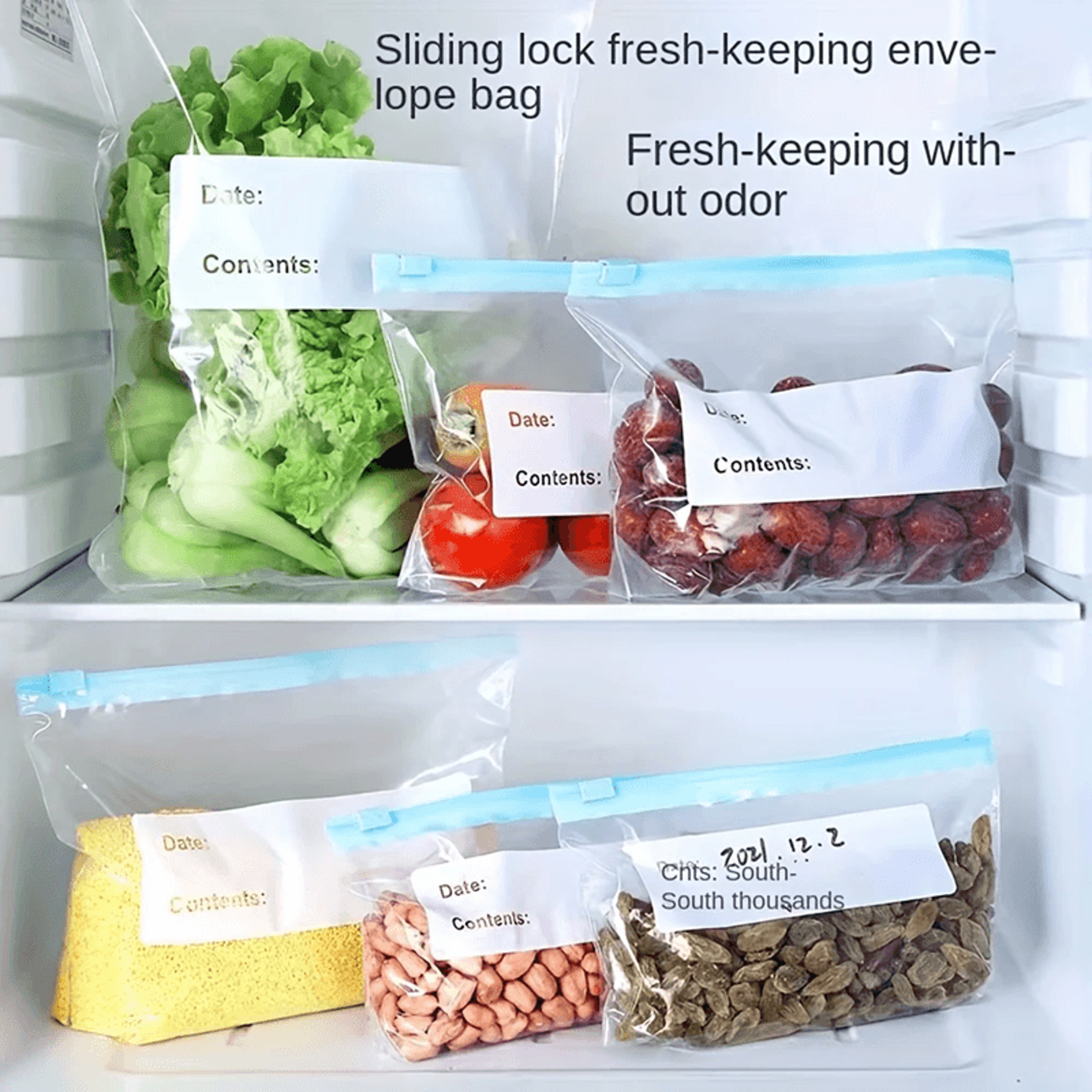 leak proof reusable freezer storage bags with zipper seal