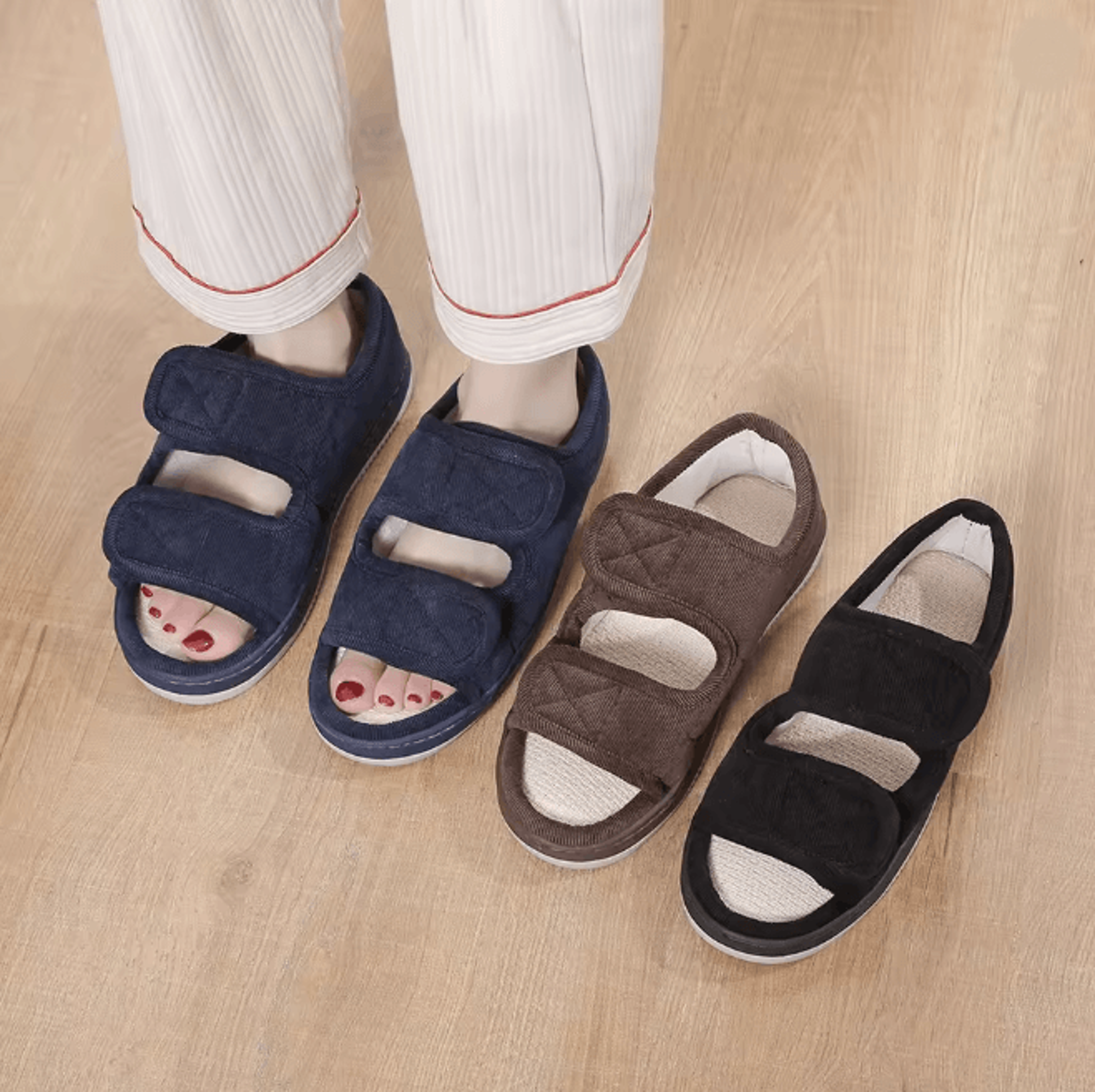ComfortStride Diabetic Orthopedic Sandals Breathable Adjustable Footwear