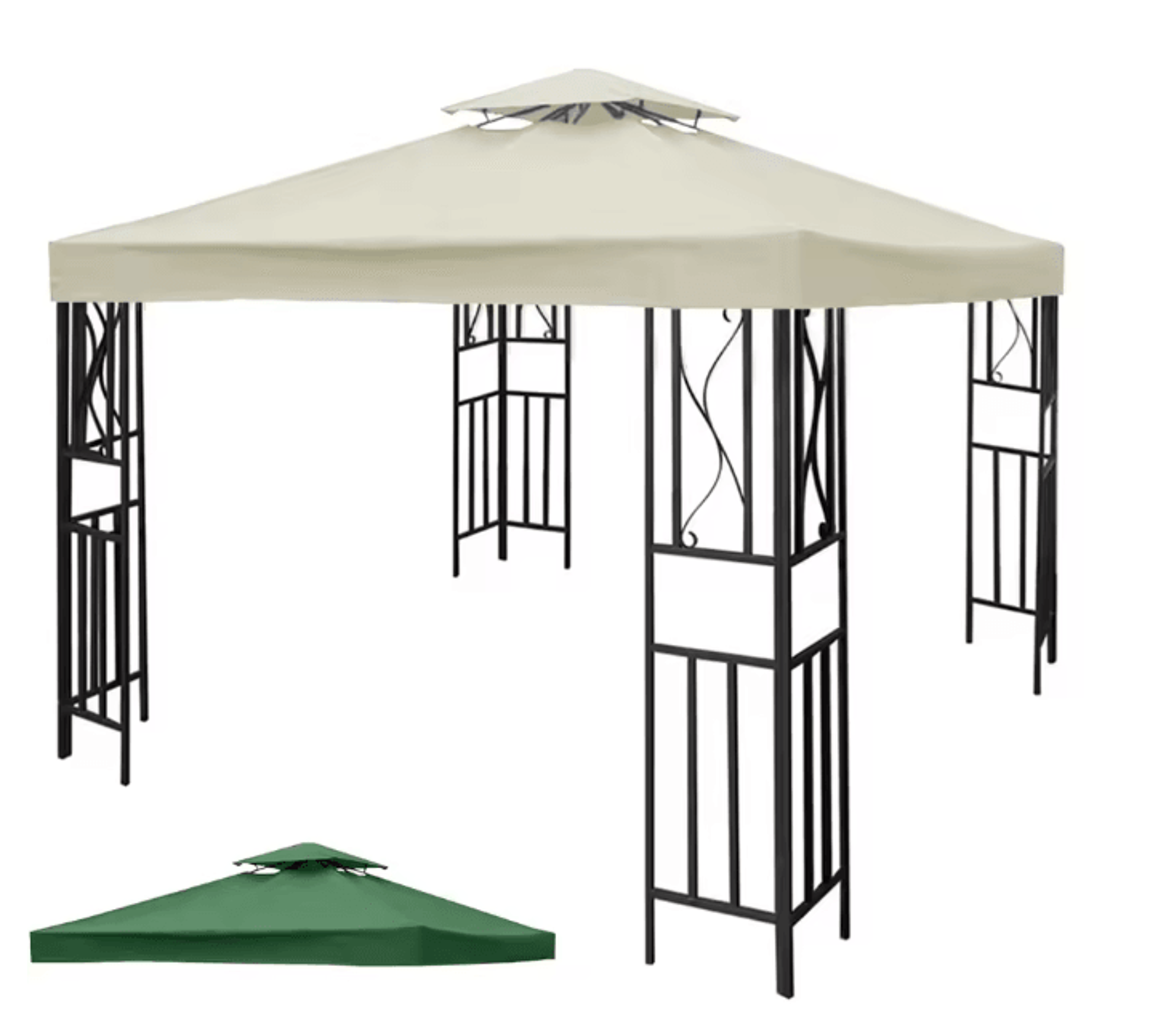 GardenShade Gazebo Canopy Replacement Top 3x3M Outdoor Patio Roof Cover