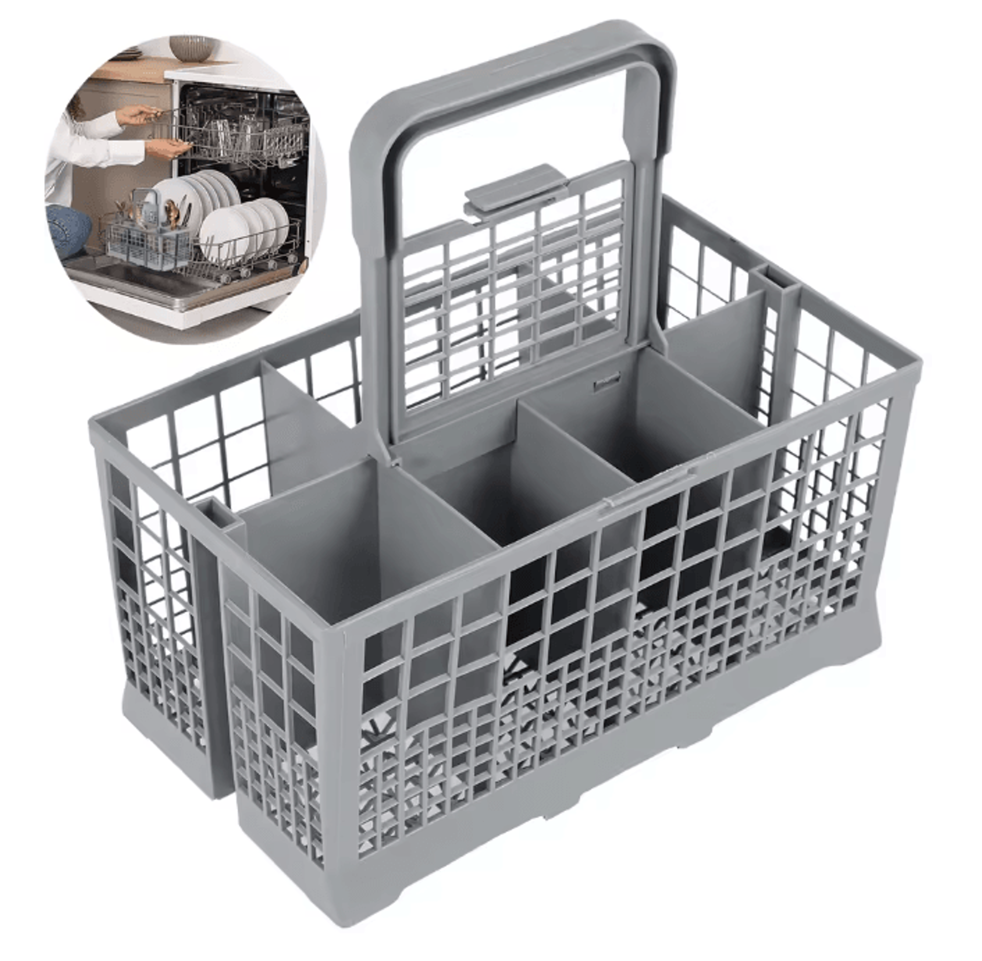 FlexiWash Universal Dishwasher Cutlery Basket Foldable Utensil Holder