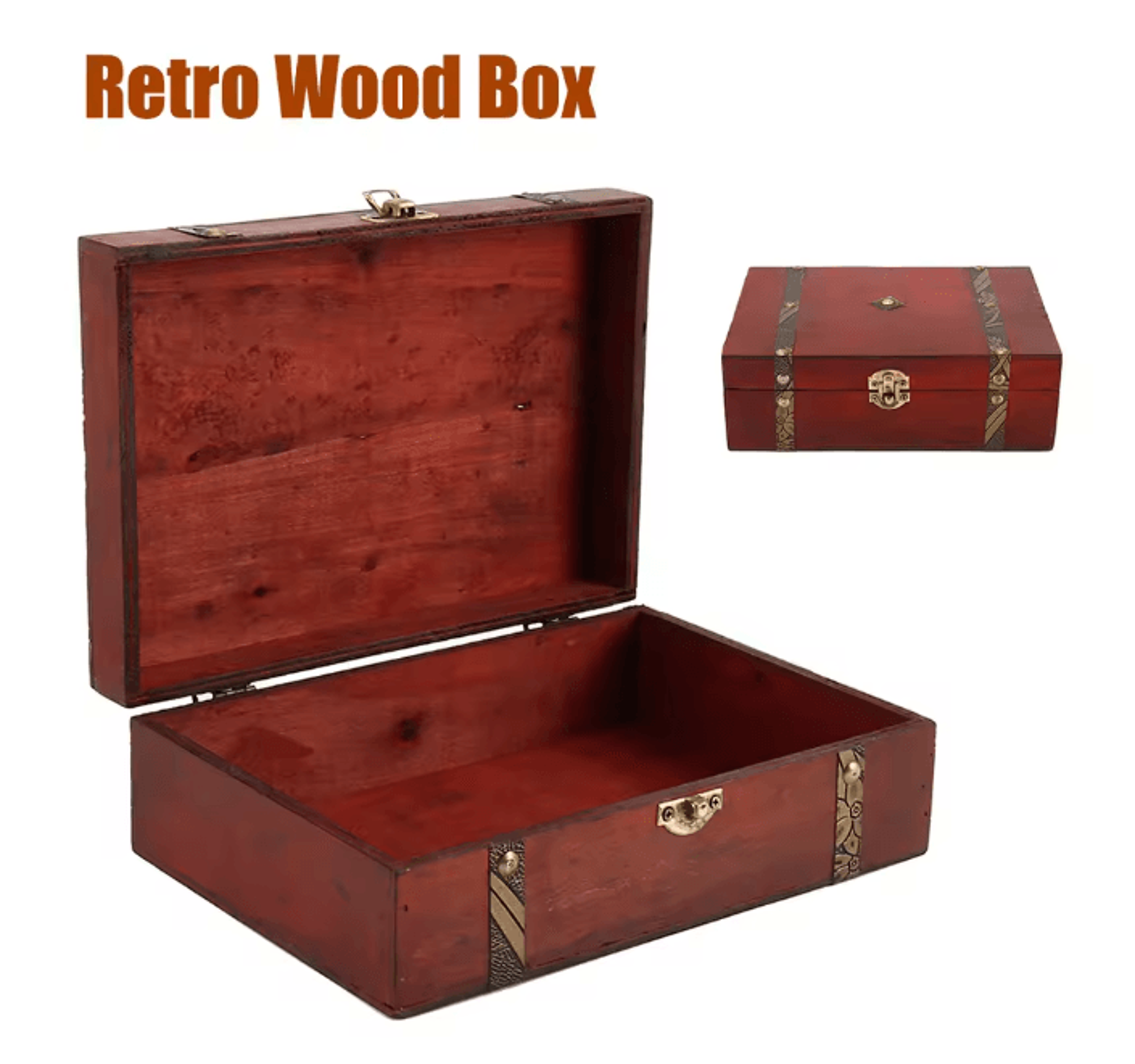 heritagewood vintage treasure chest wooden keepsake storage box