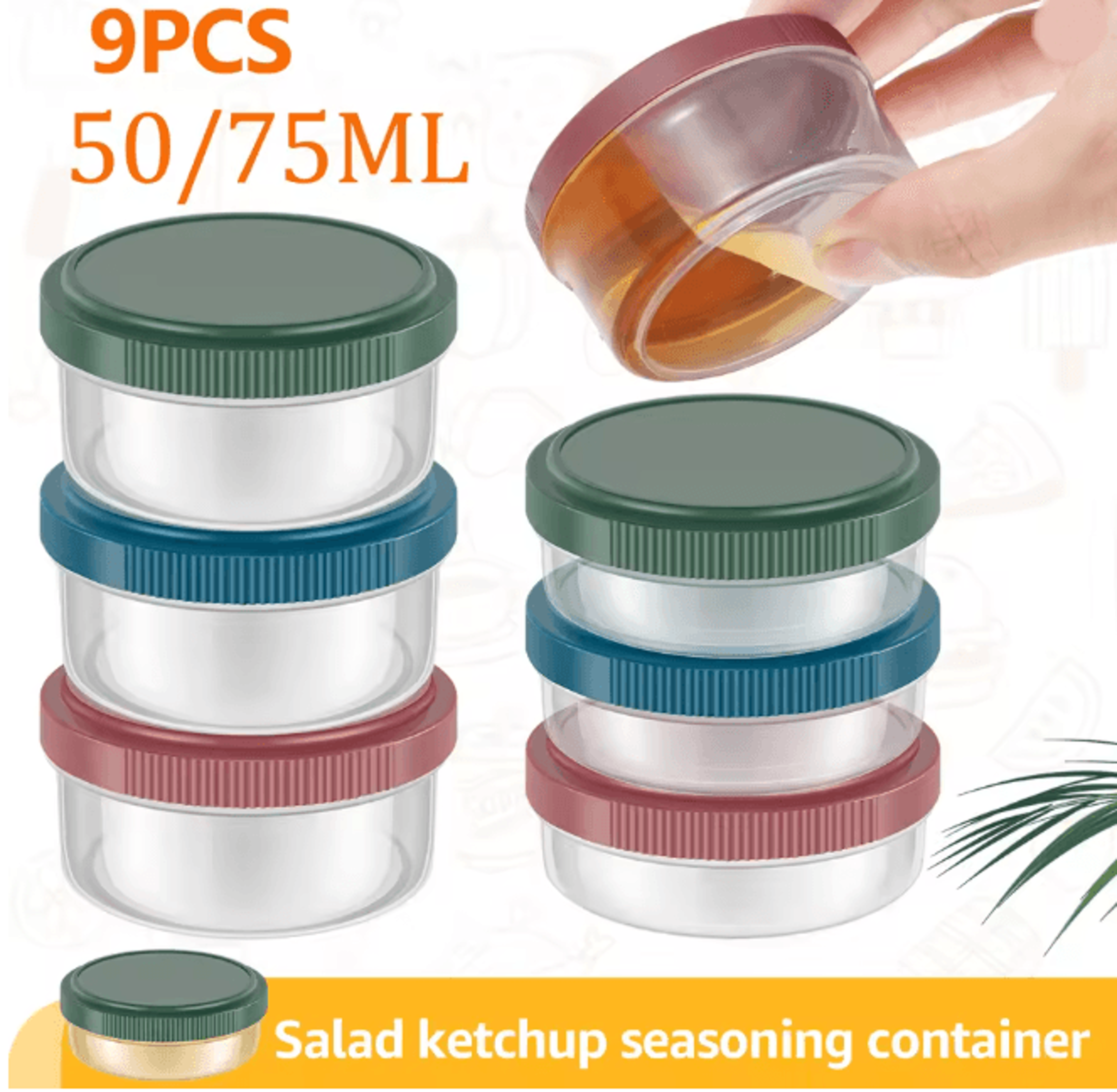 FreshPort Leakproof Salad Dressing Containers Reusable Sauce Cups Set