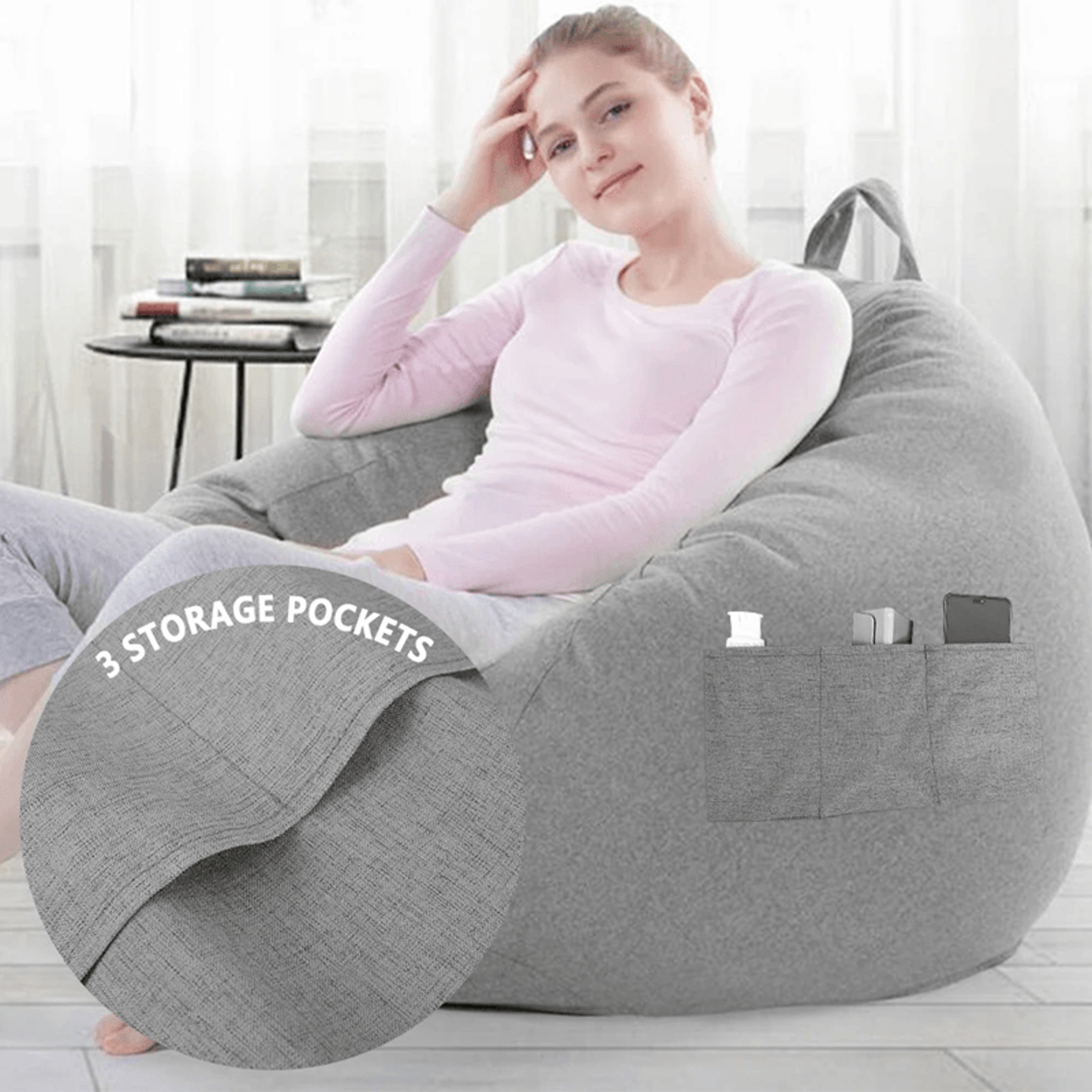 Lazy Sofa Cover Bean Bag Chair Cover Without Filler
