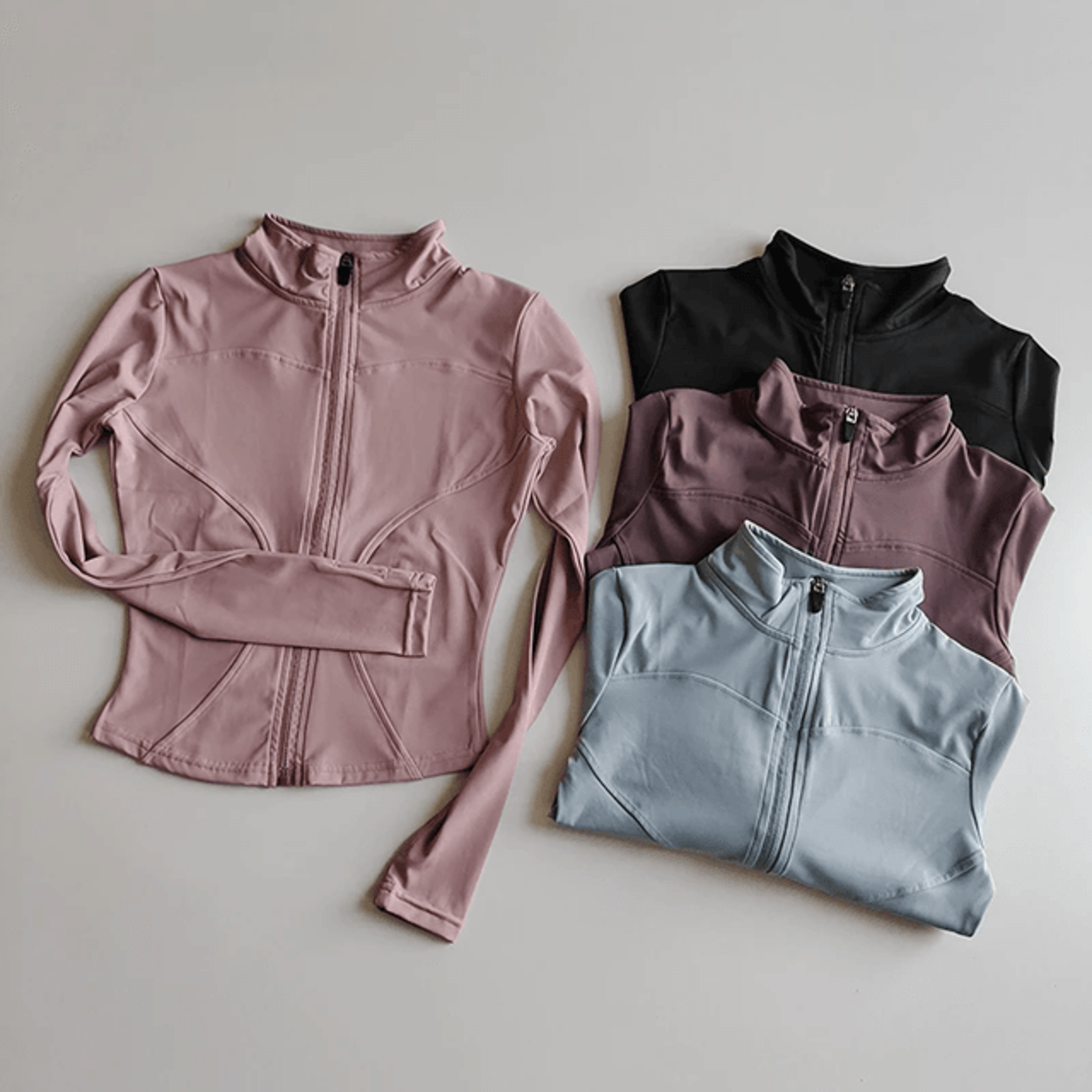 Womens Quick Dry Yoga Jacket Slim Fit Zip Up Fitness Top