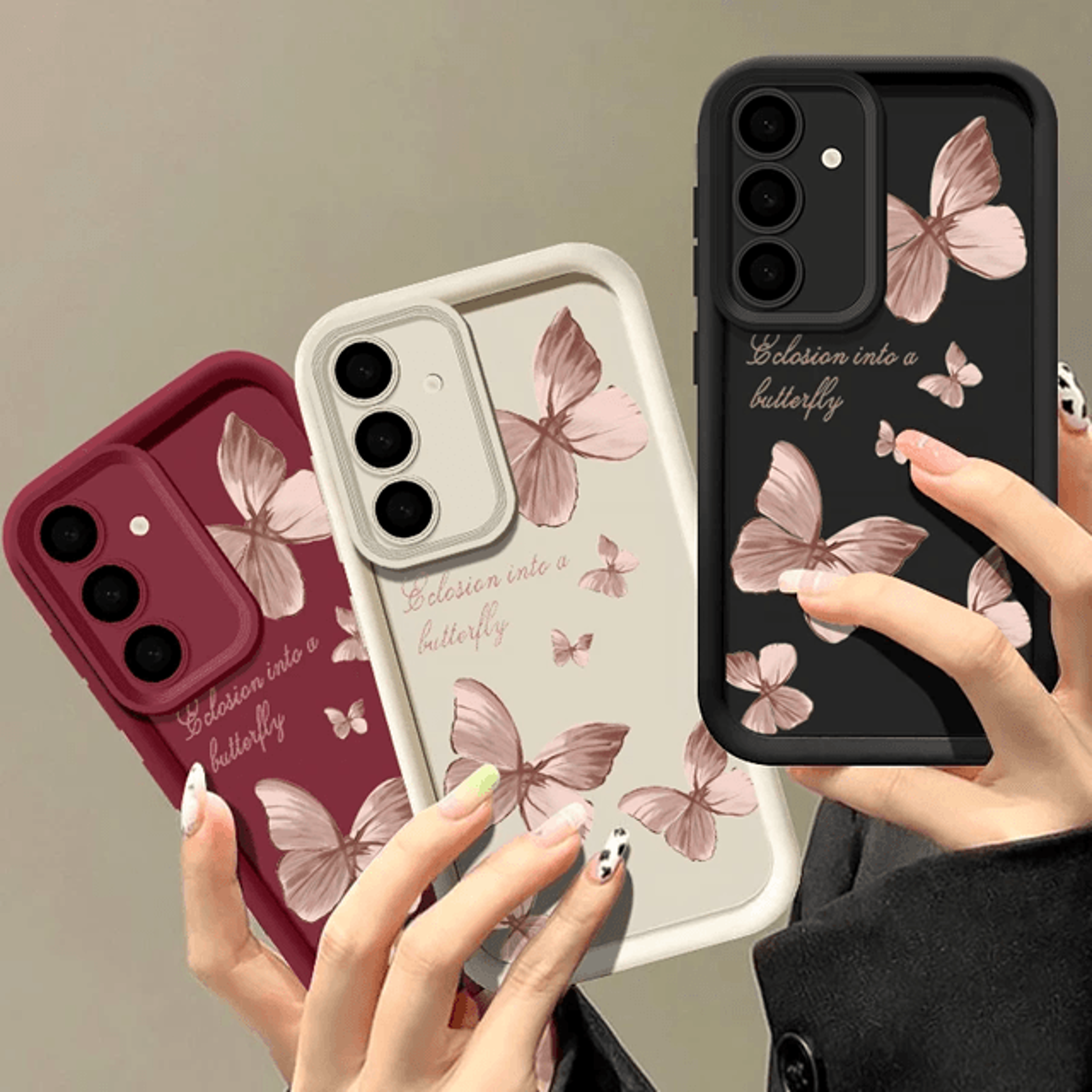 gold butterfly tpu phone case for samsung galaxy soft protective cover