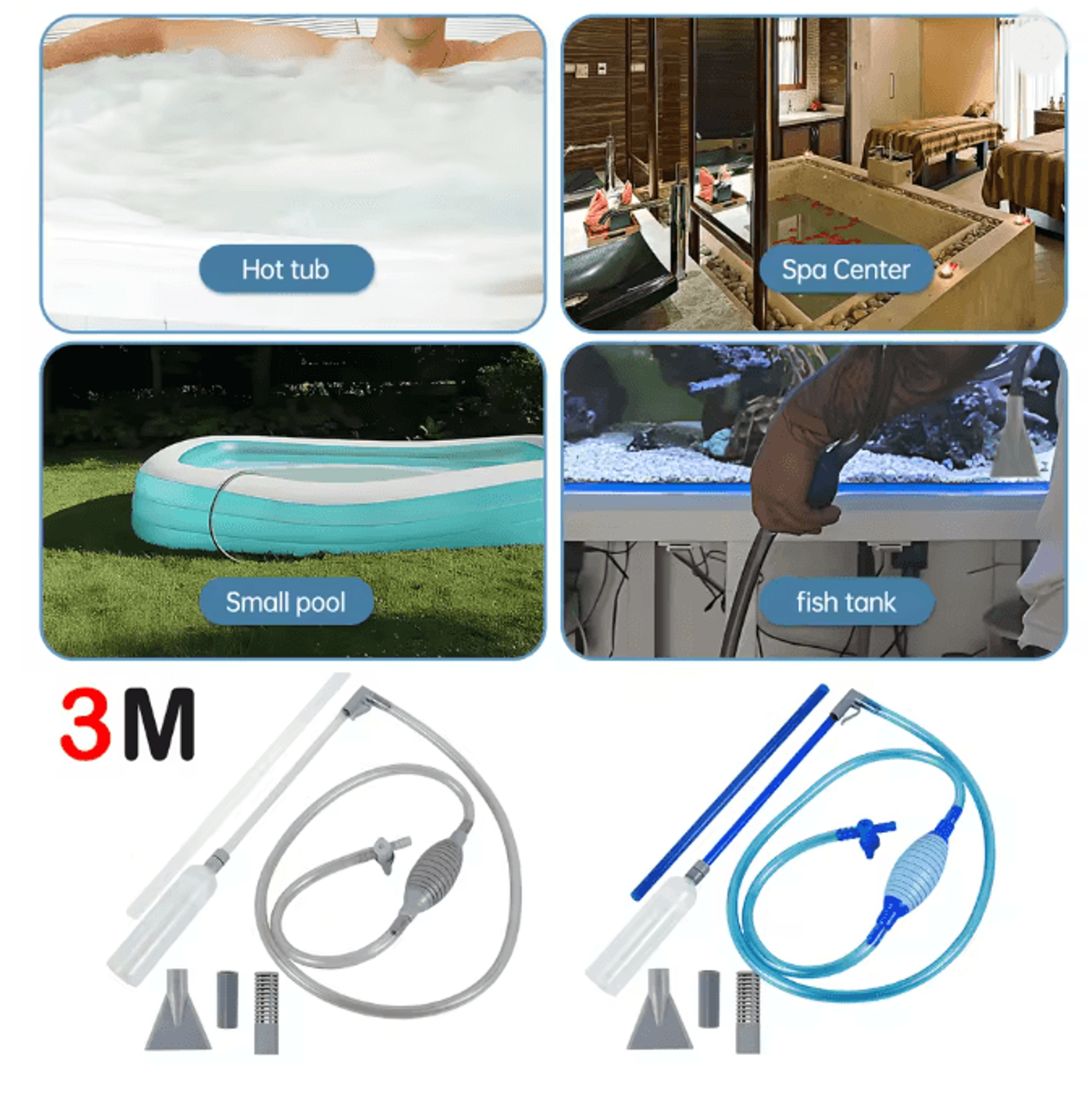 Manual Hot Tub Vacuum Cleaner Handheld Spa and Pool Cleaner
