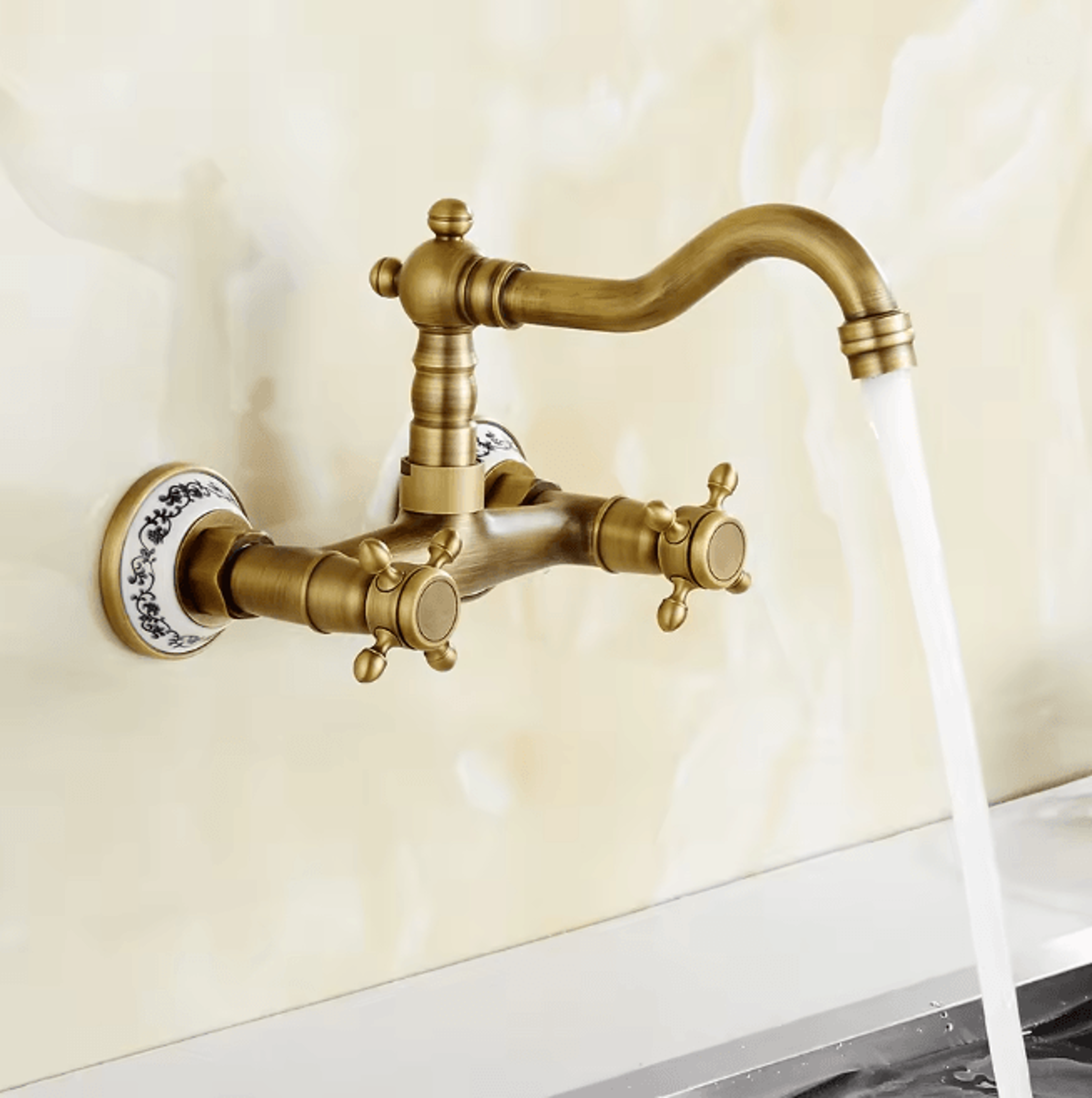 Retro Brass Dual Lever Bathroom and Kitchen Mixer Faucet