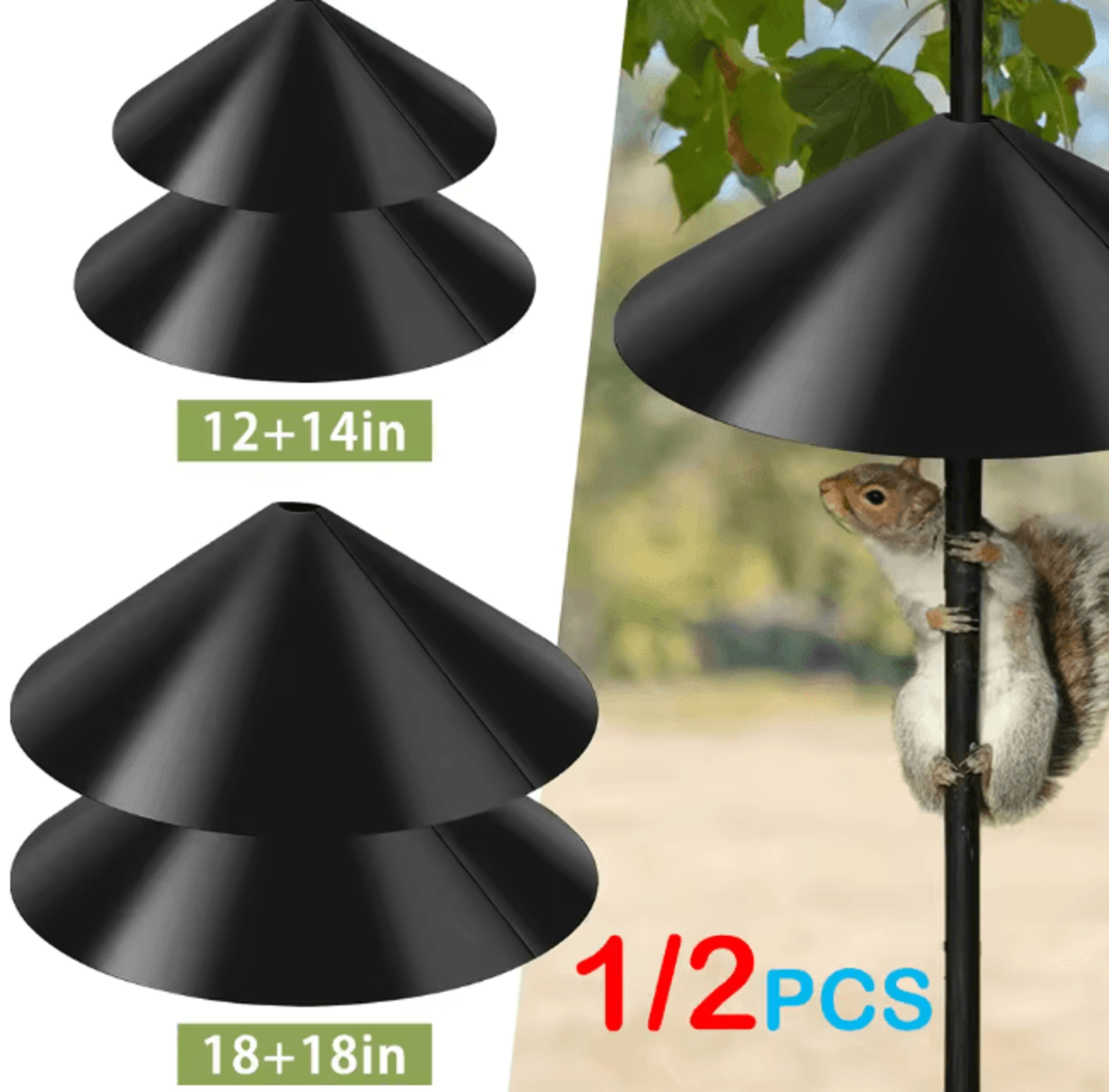 wrap around squirrel baffle bird feeder pole guard 12 or 18 inch