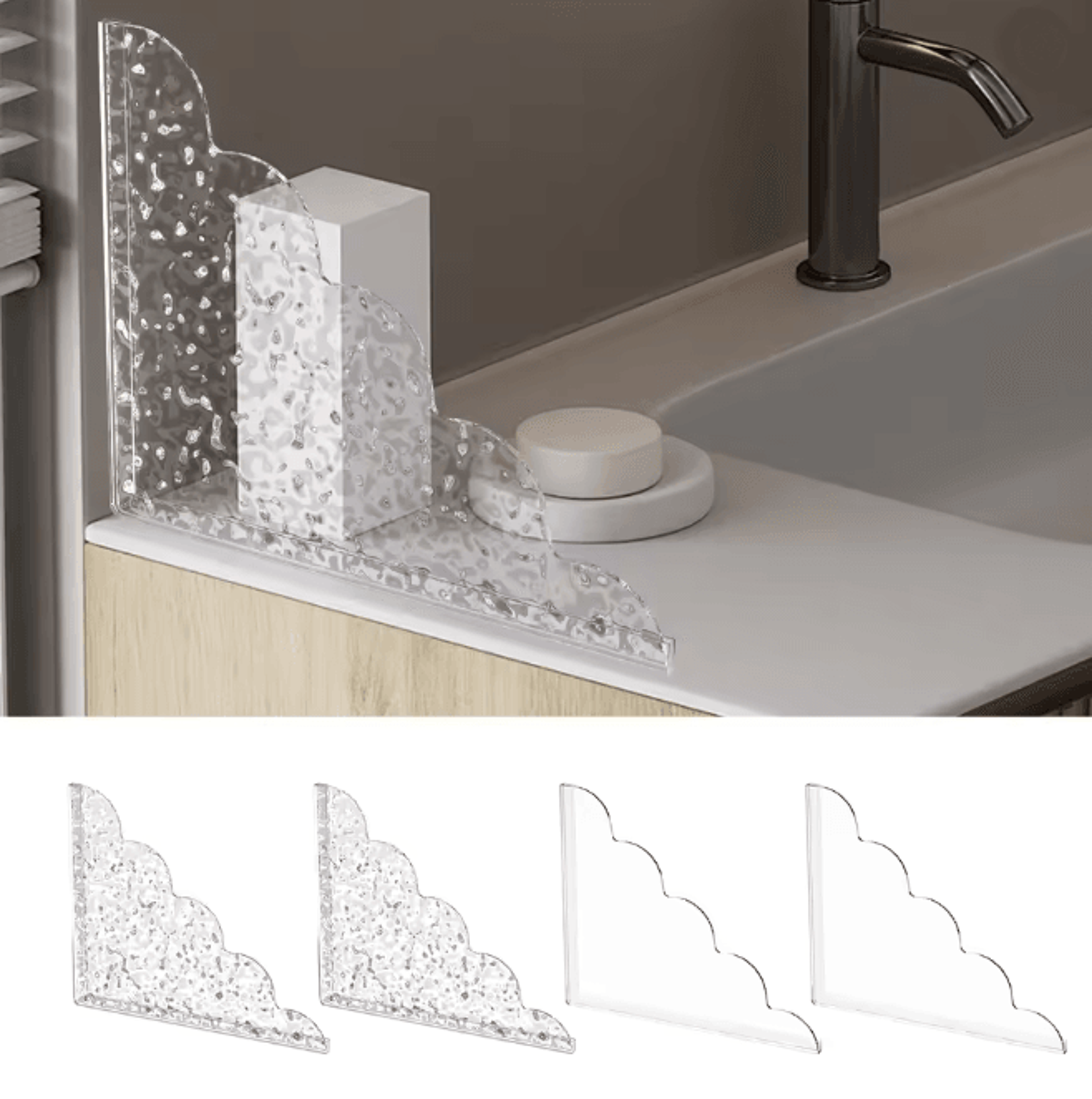 clear acrylic shower splash guards waterproof bathtub water guards 2 pack