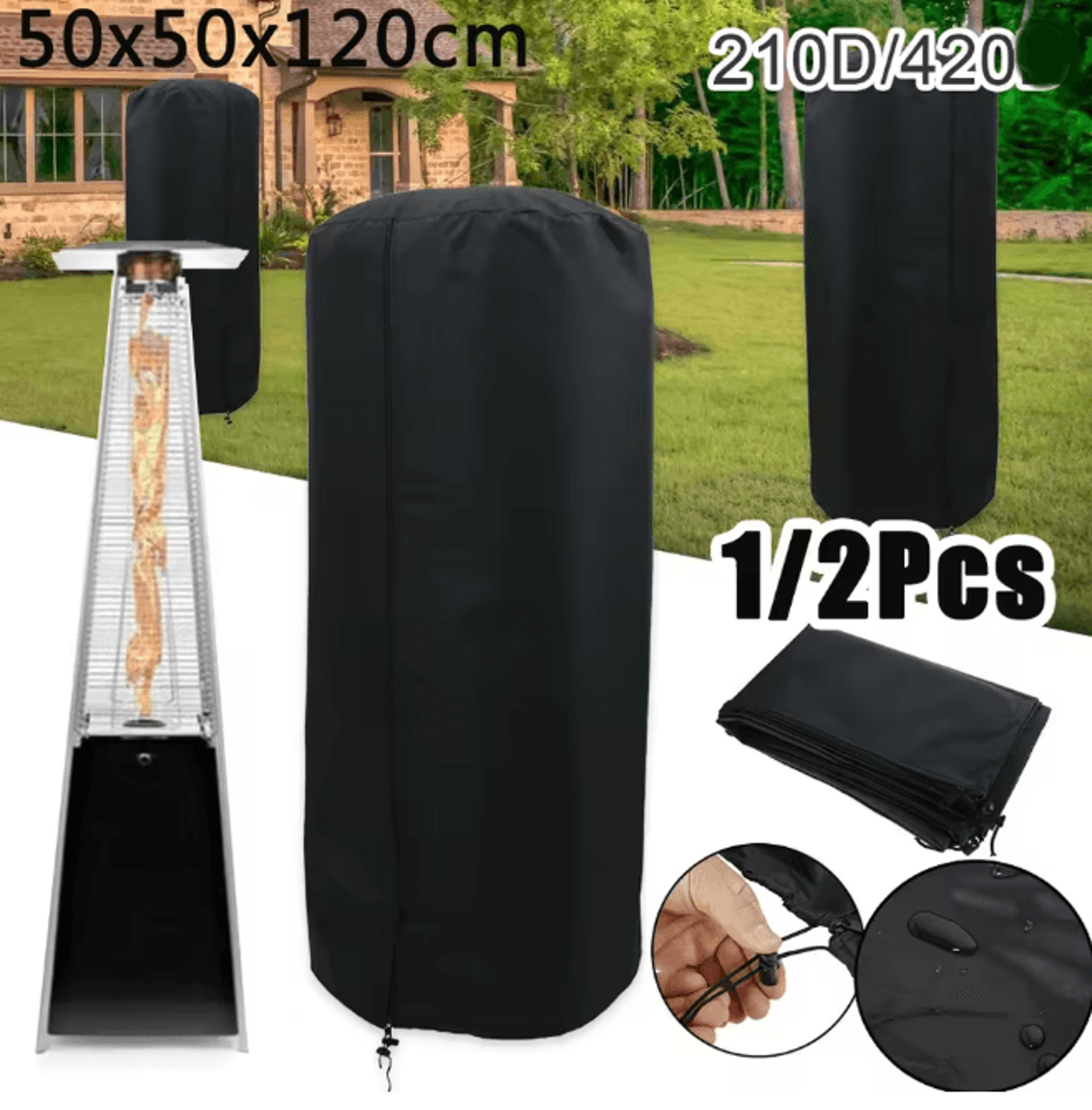 Waterproof Patio Heater Cover Oxford Outdoor Heater Protector