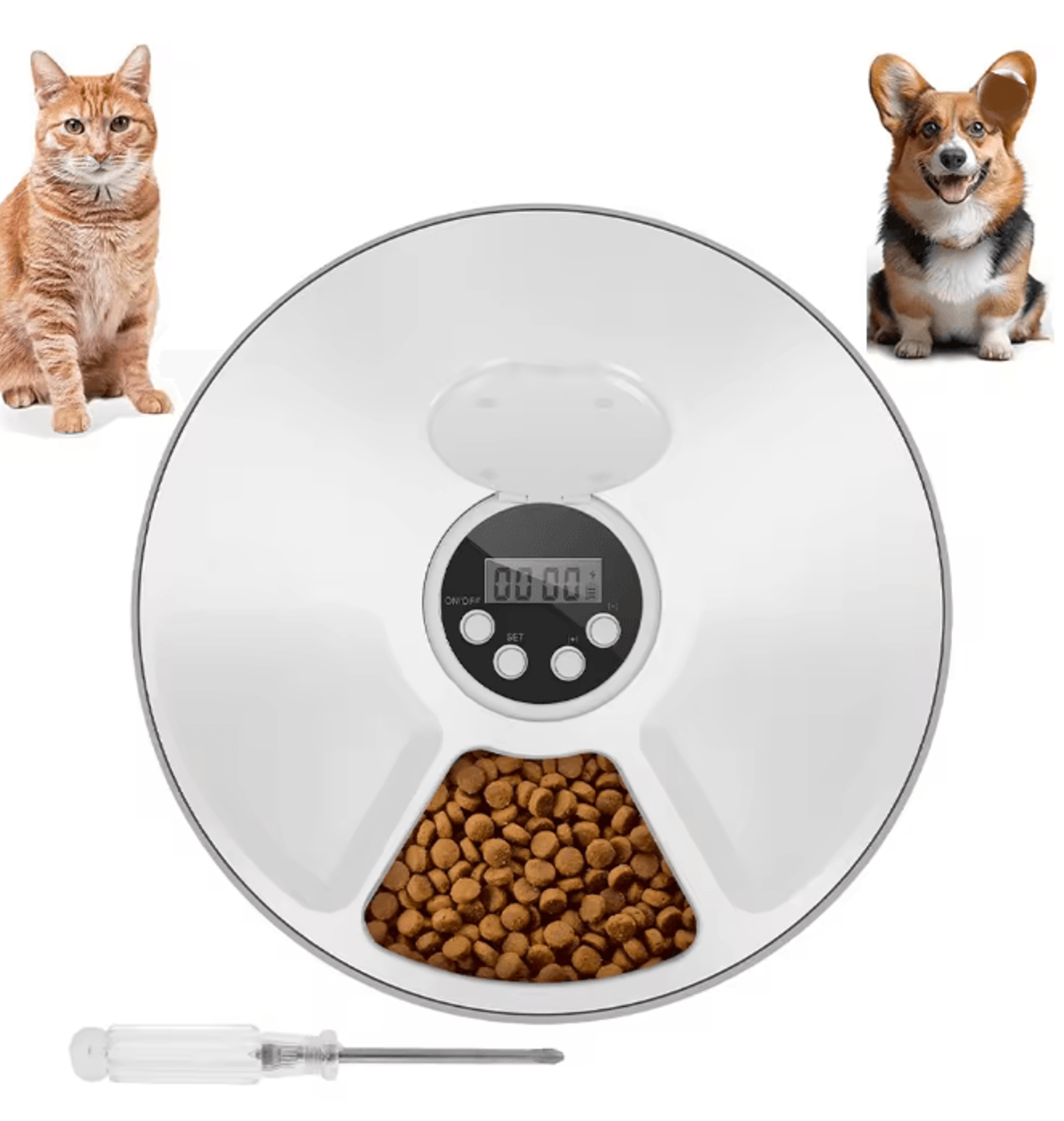 Automatic Pet Feeder with Timer 6 Meal Smart Food Dispenser