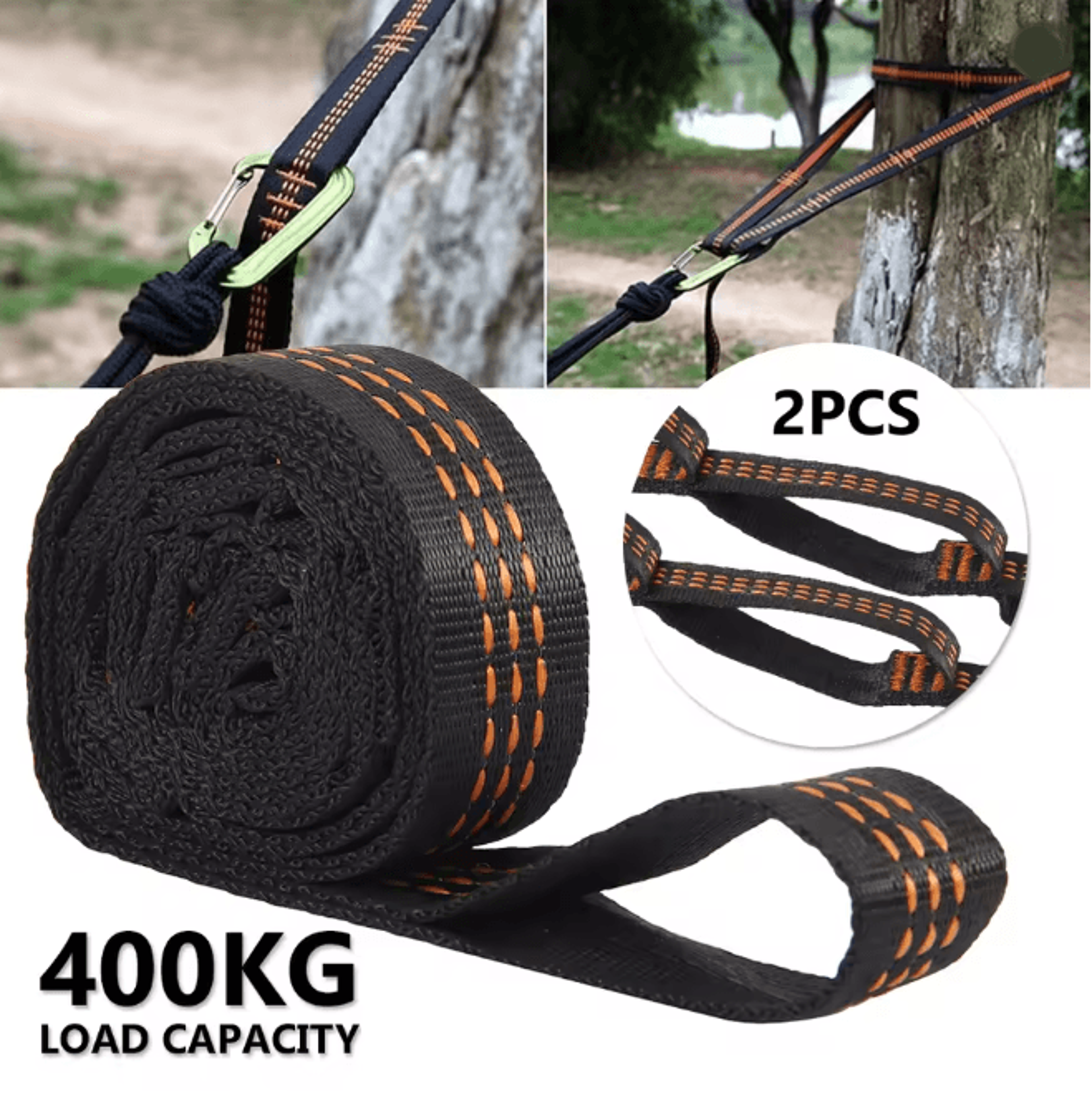 Heavy Duty Hammock Straps Reinforced Polyester Outdoor Hanging Set