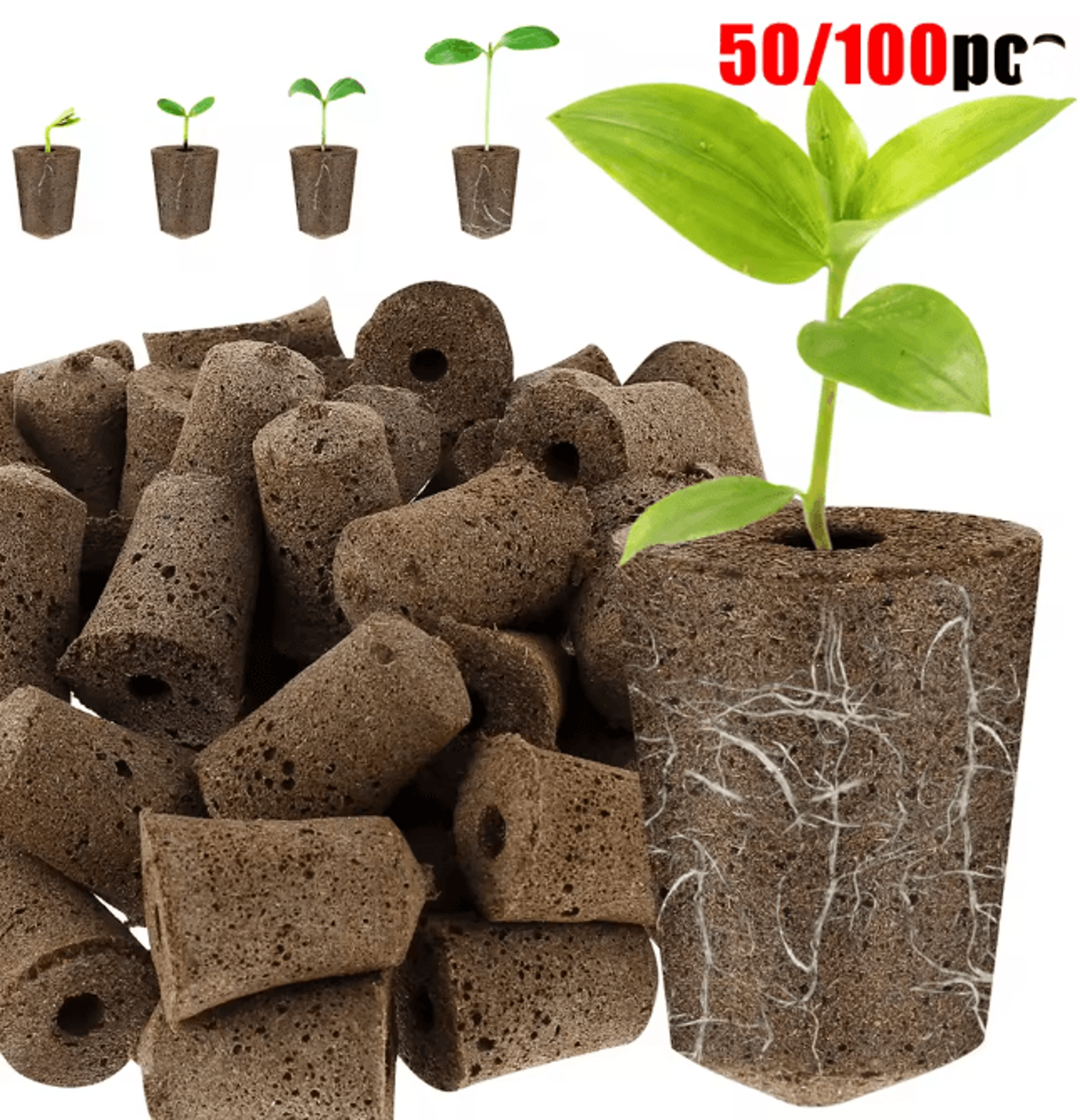 Hydroponic Seed Starter Sponges Replacement Grow Pods for Strong Root Growth