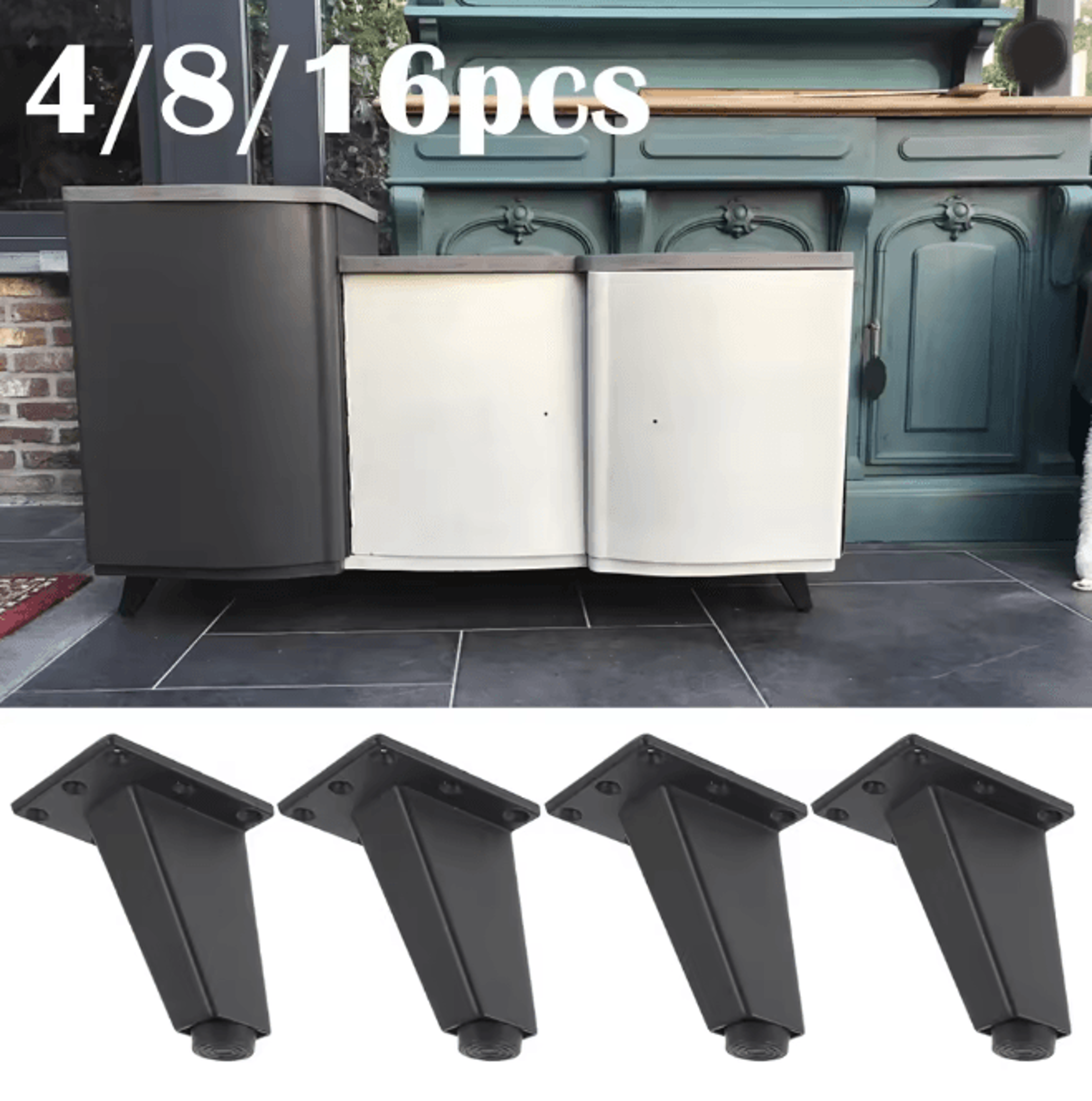 Adjustable Metal Furniture Legs Non Slip Support Feet for Sofa Bed and Cabinets