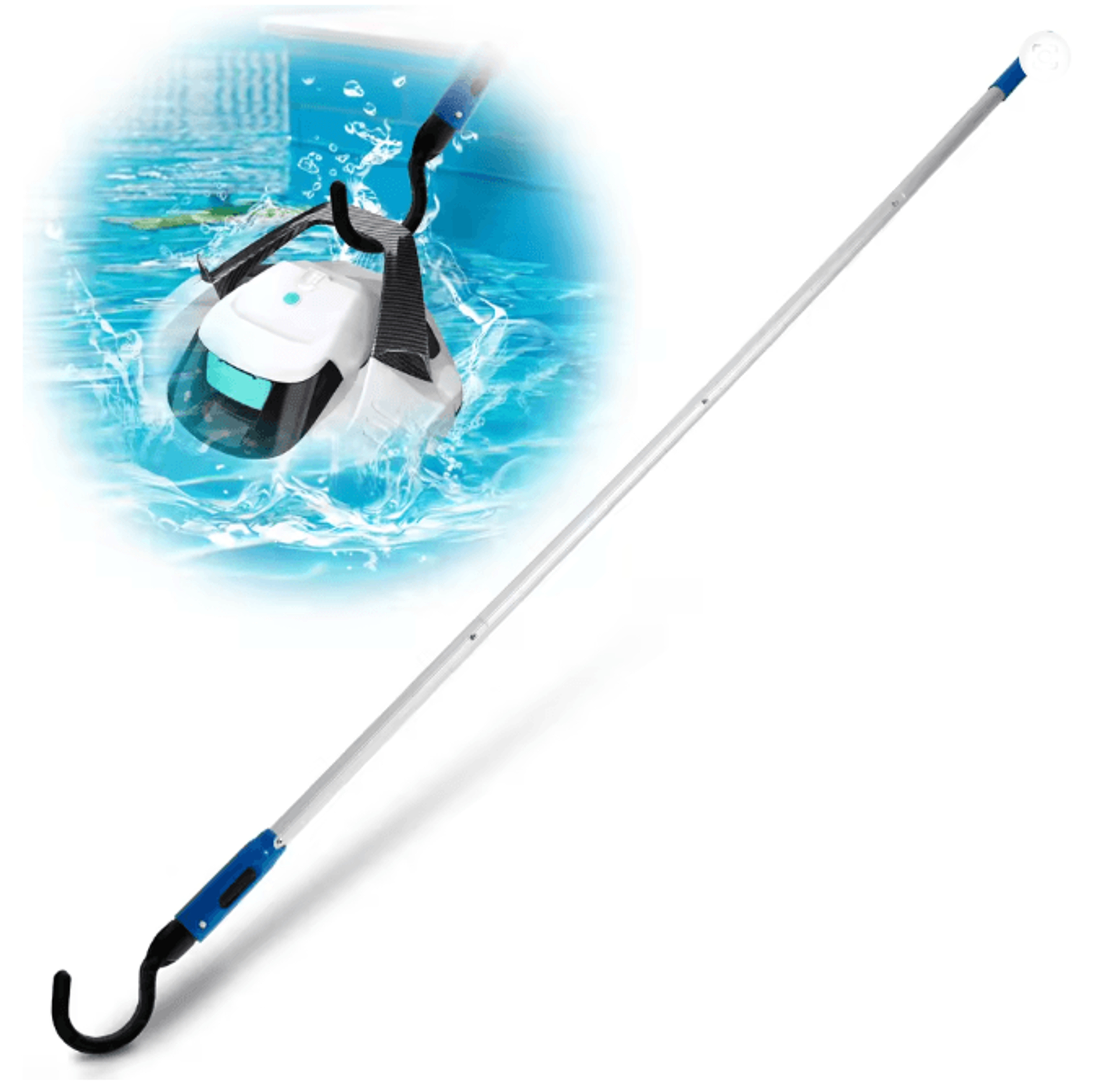 Robotic Pool Cleaner Retrieval Hook Detachable Pole Accessory