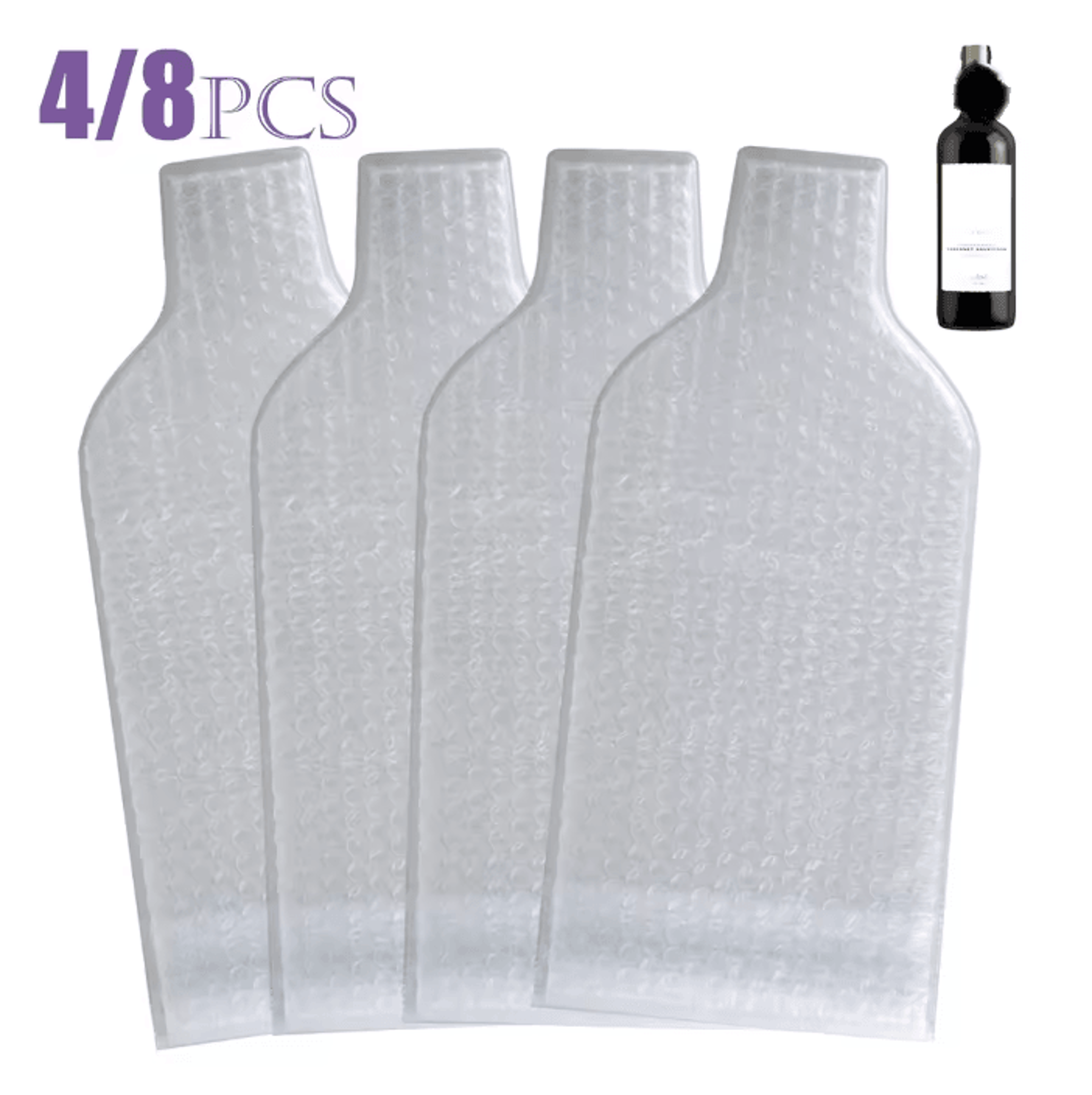 Reusable Wine Bottle Travel Protector Bags with Bubble Liner Set
