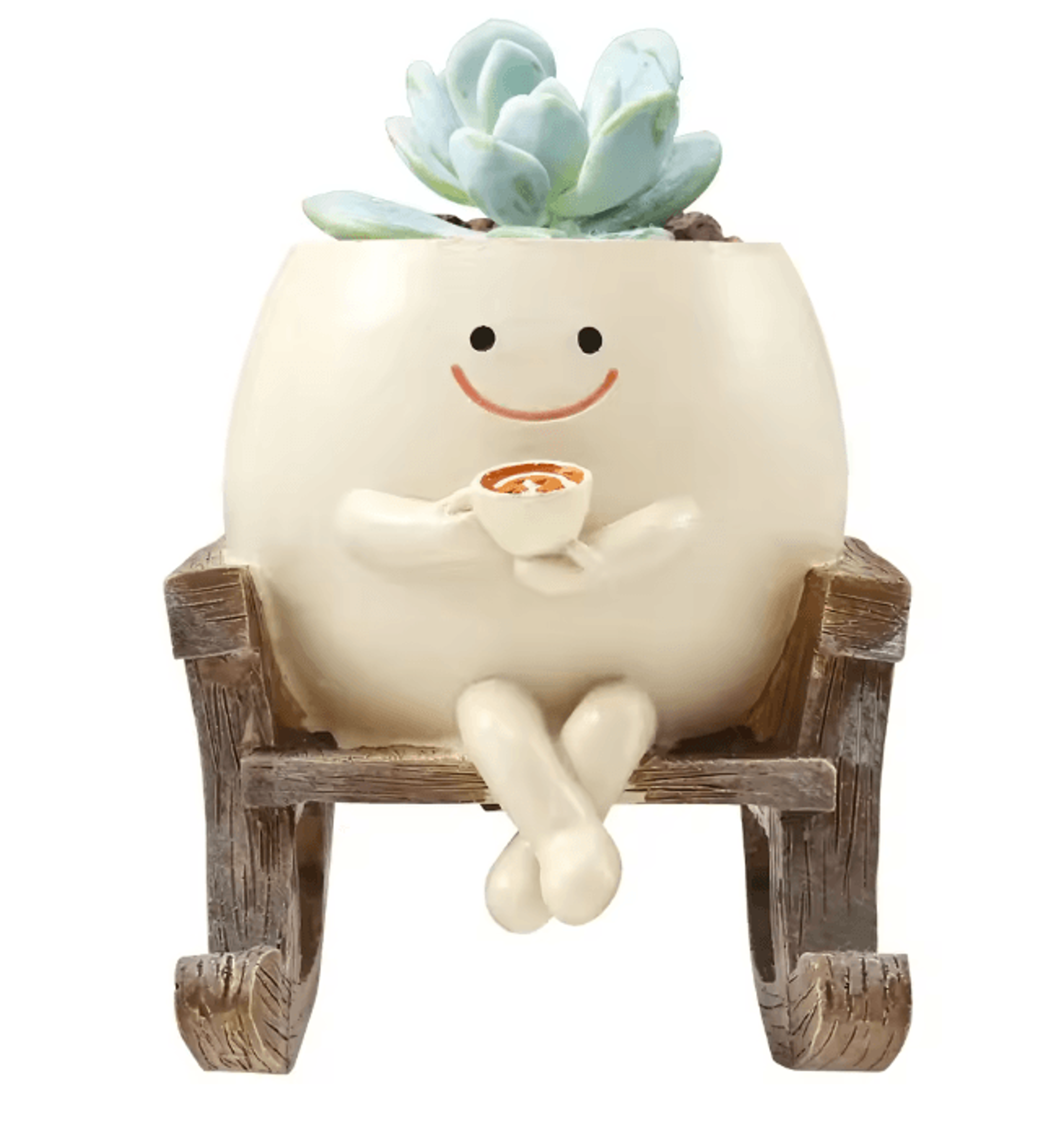 smile face planter rocking chair plant pot decorative indoor flower pot