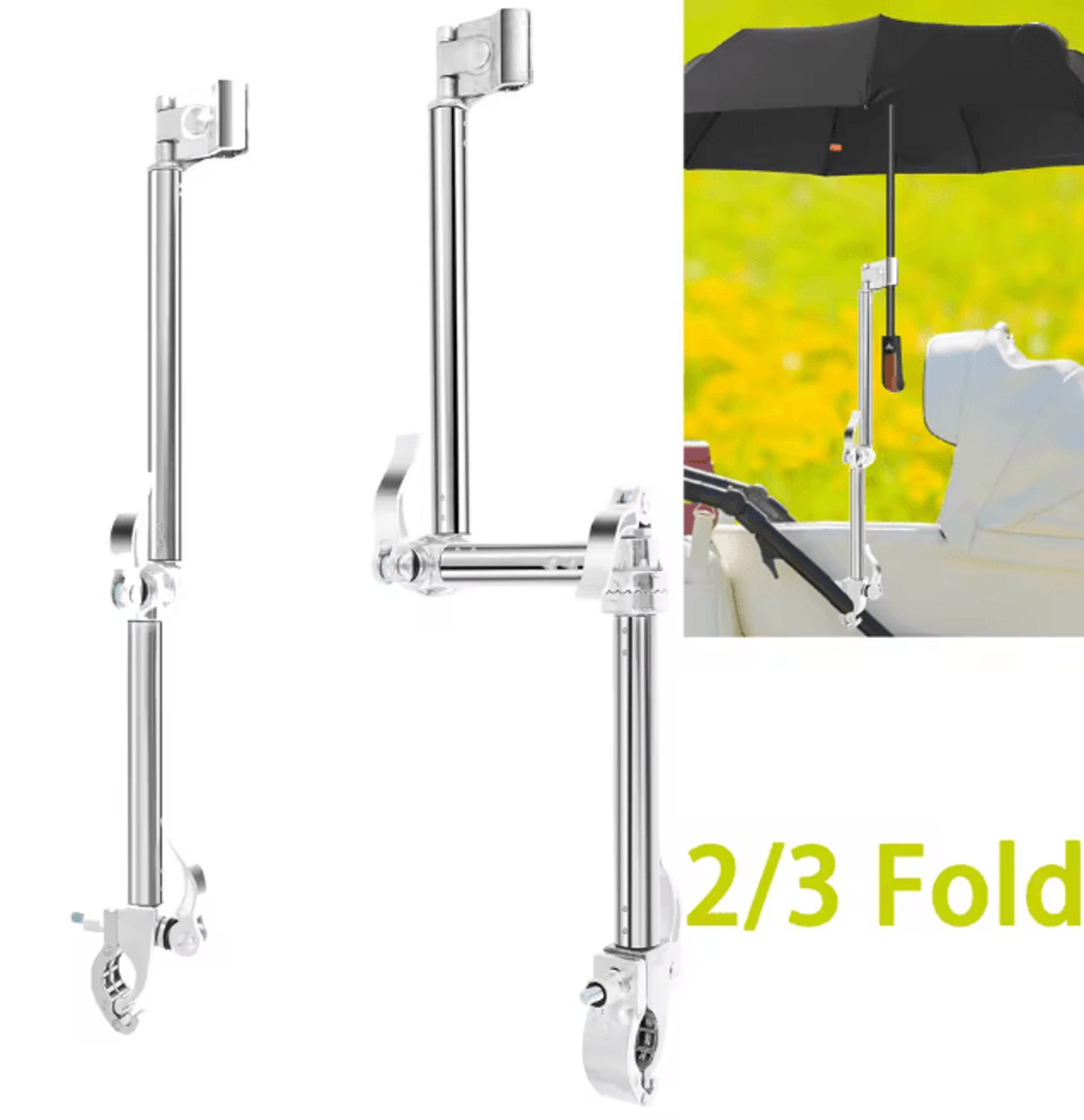 adjustable stroller umbrella mount holder stainless steel clip stand