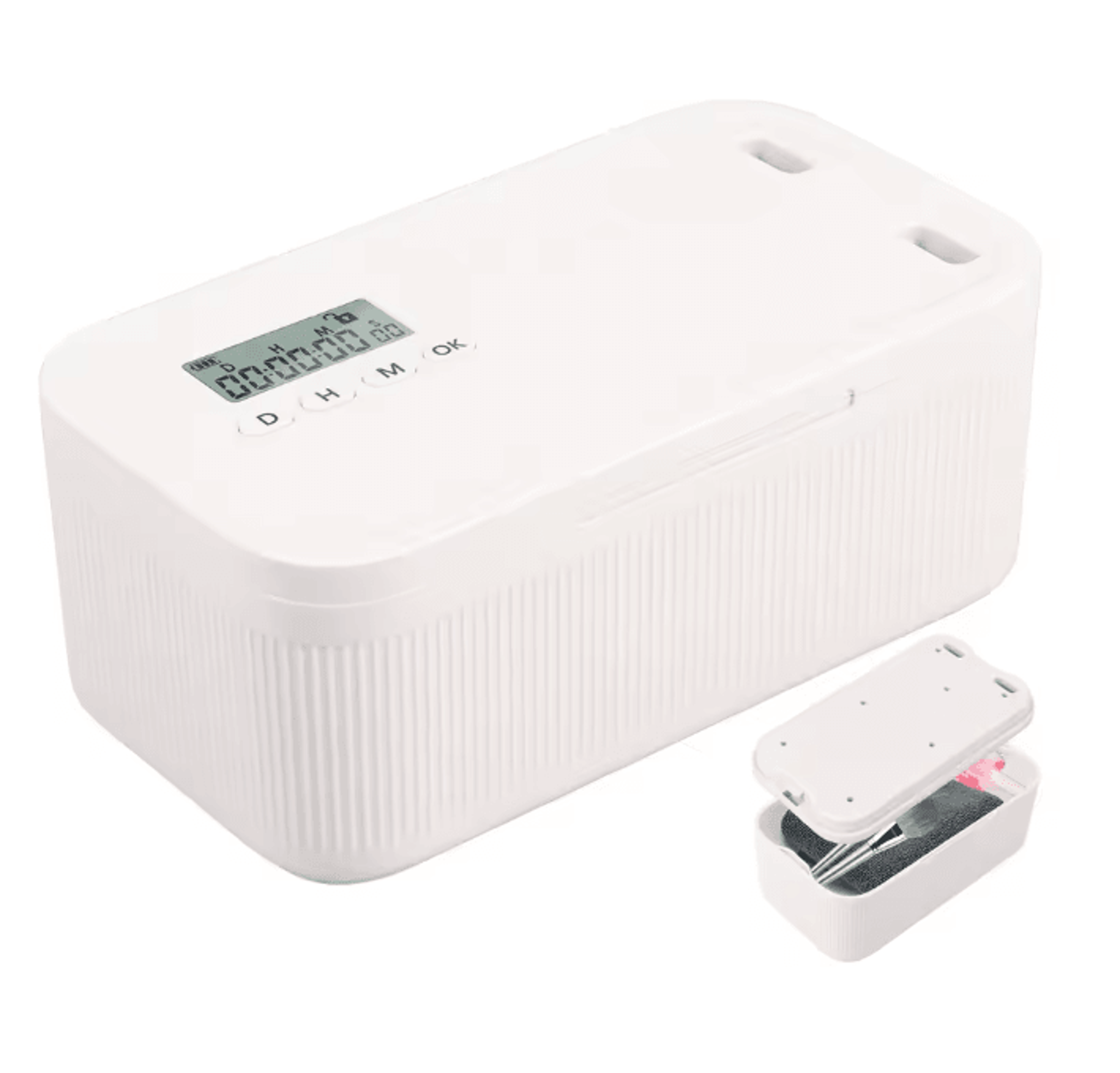 Portable Lock Box with Combination Lock and Timer Secure Storage Case