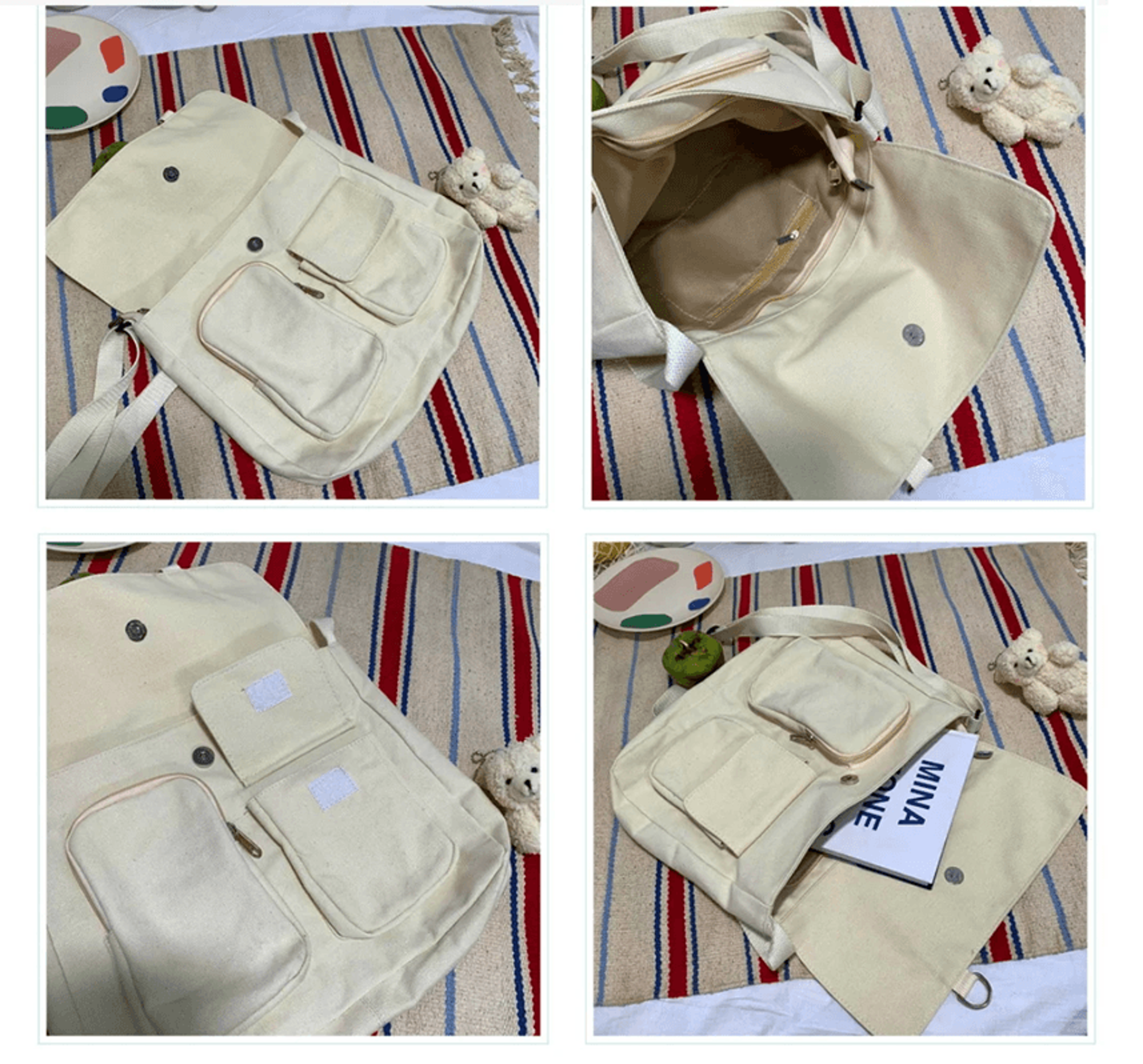Canvas Crossbody Bag for Women Large Capacity Casual Shoulder Bag