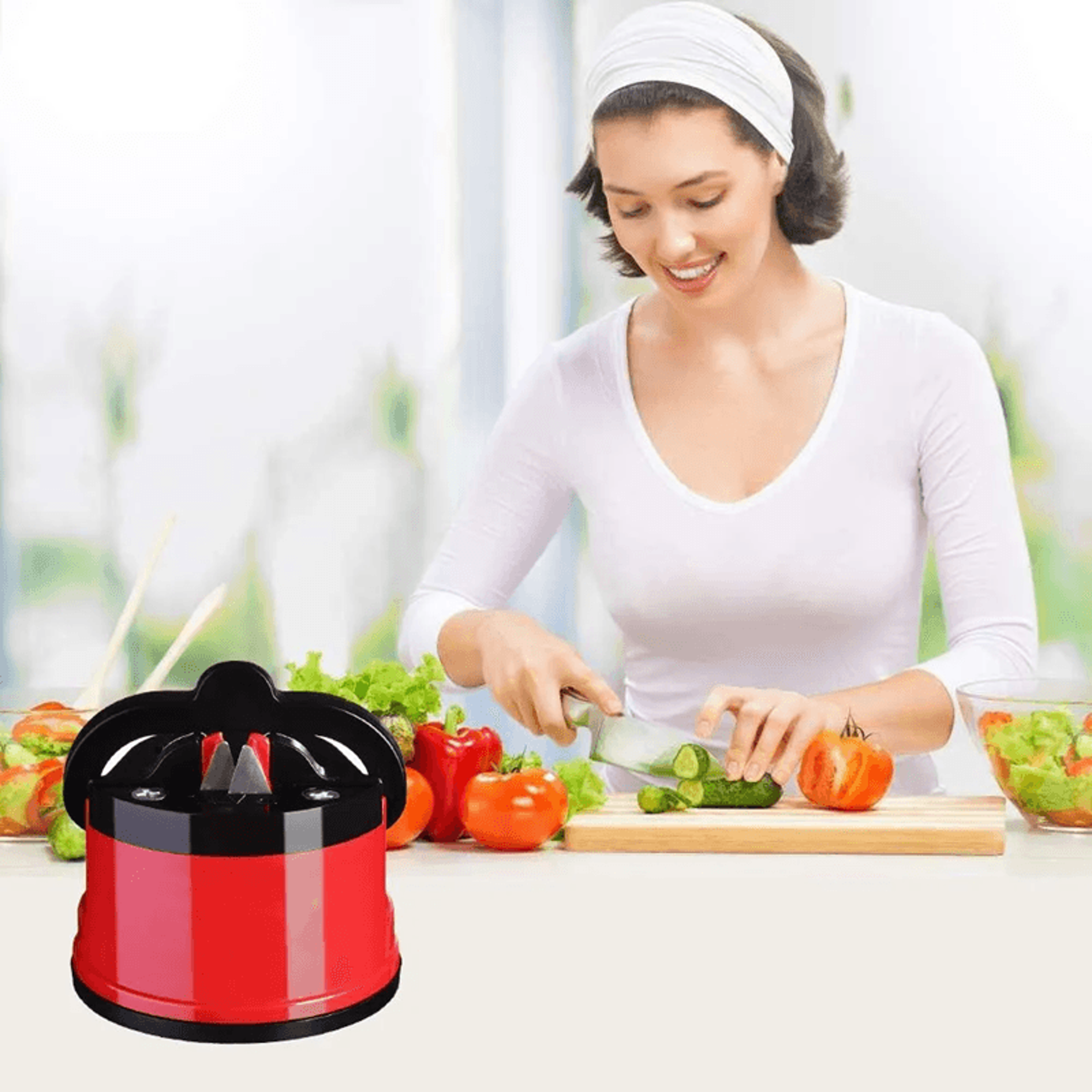 Suction Base Knife Sharpener for Kitchen and Chef Knives