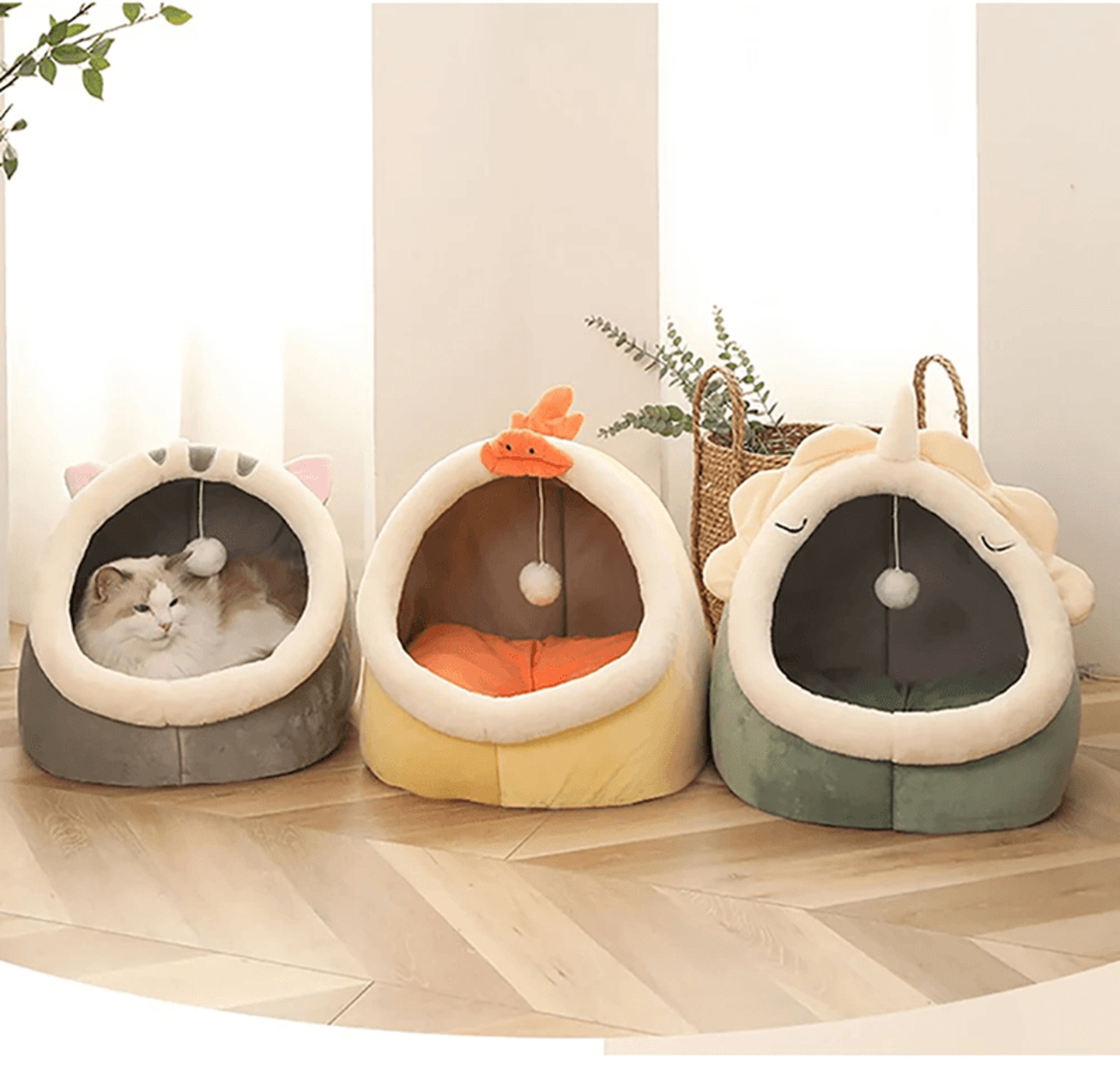 Cozy Cave Cat Bed Foldable Washable Pet Sleeping Nest