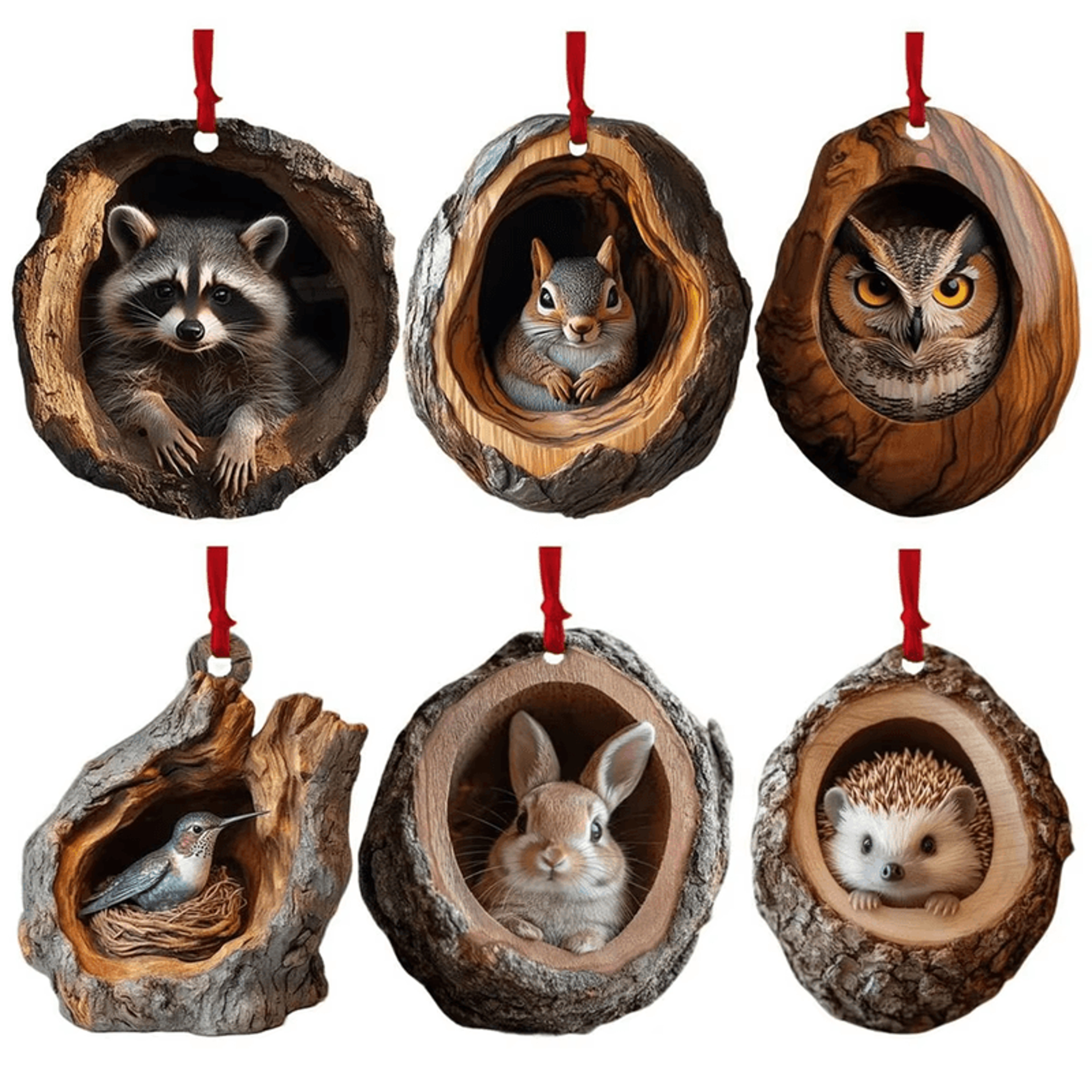 woodland animal acrylic christmas ornament cute holiday decor