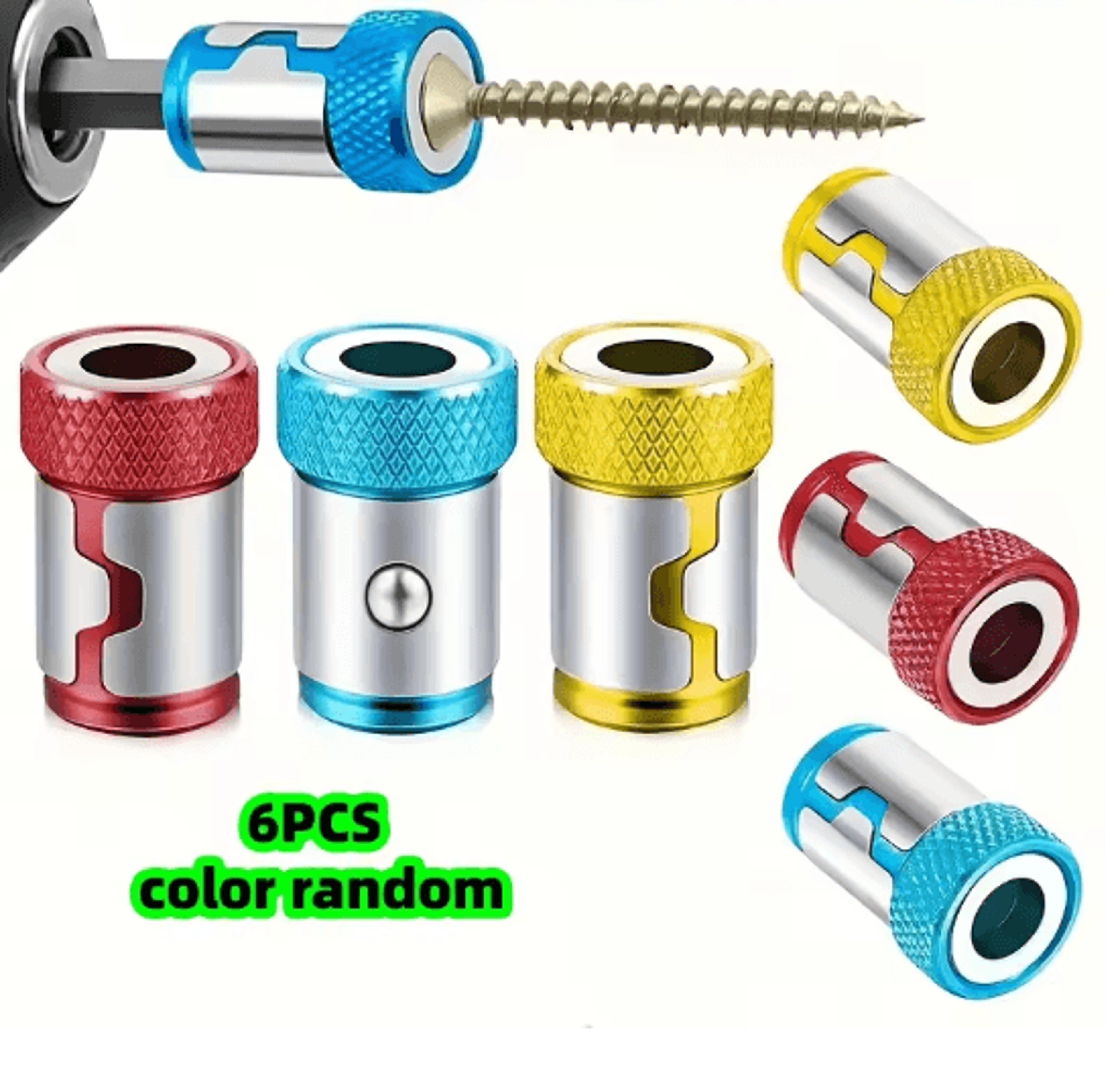 magnetic screw ring drill bit set with non slip magnetizer