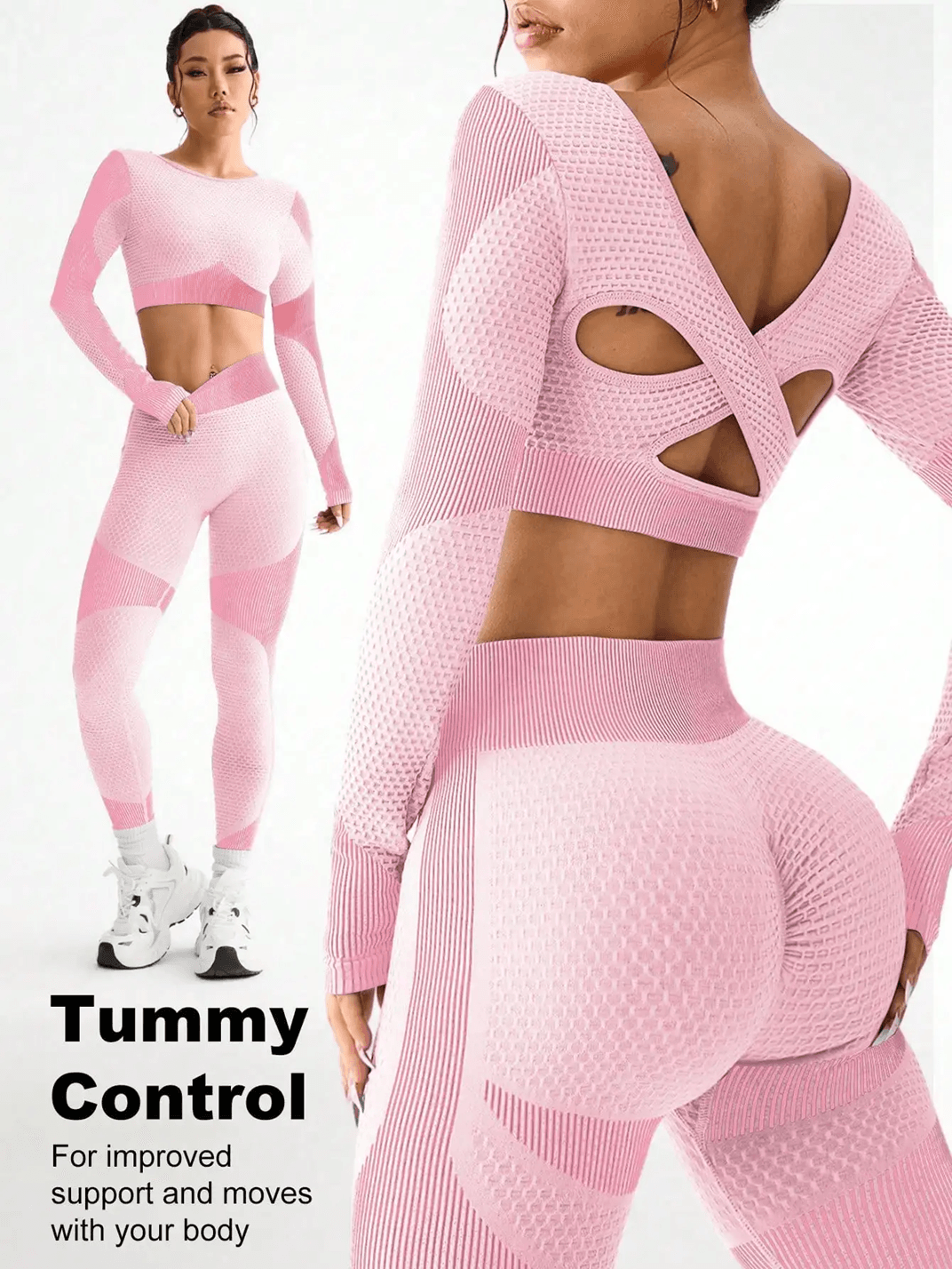 FlexMotion Seamless Yoga Set for Women Breathable Sports Suit