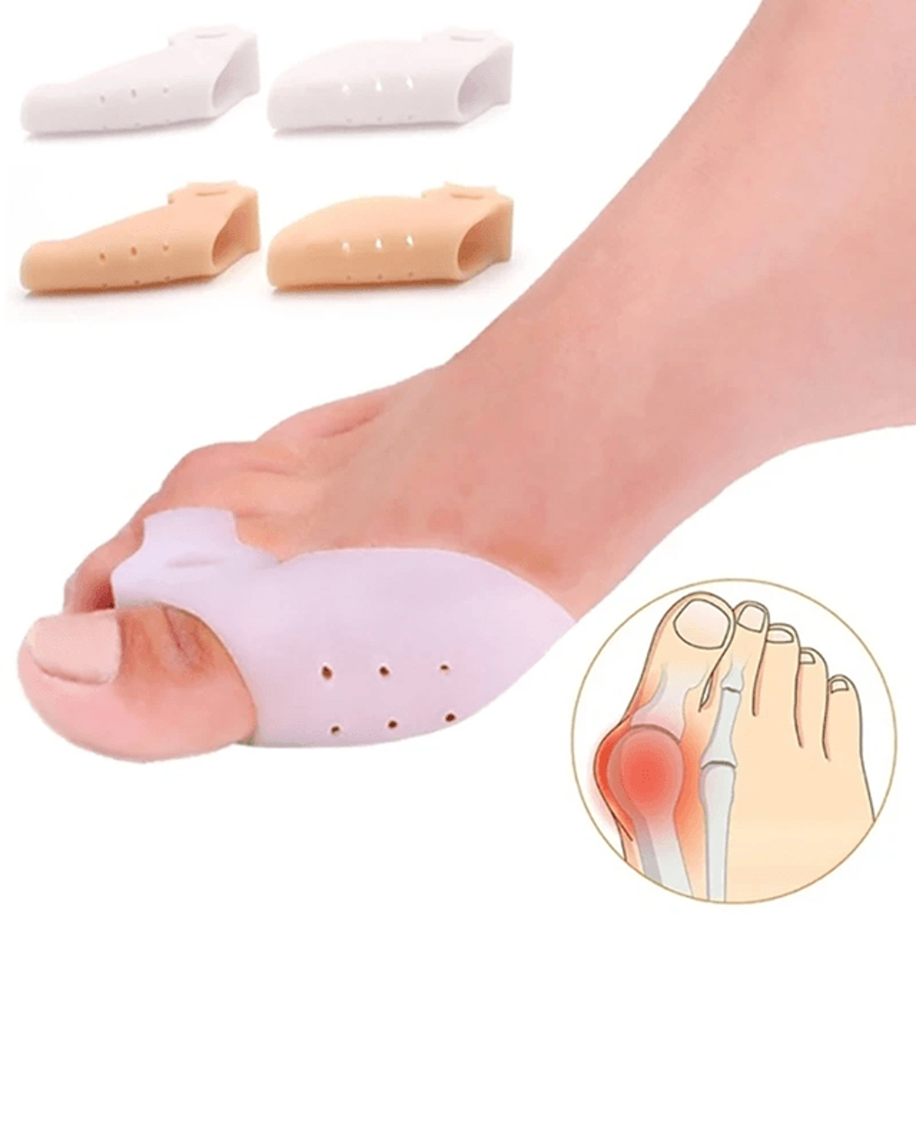 premium silicone toe separator & bunion correction set for comfortable toe alignment and pain relief